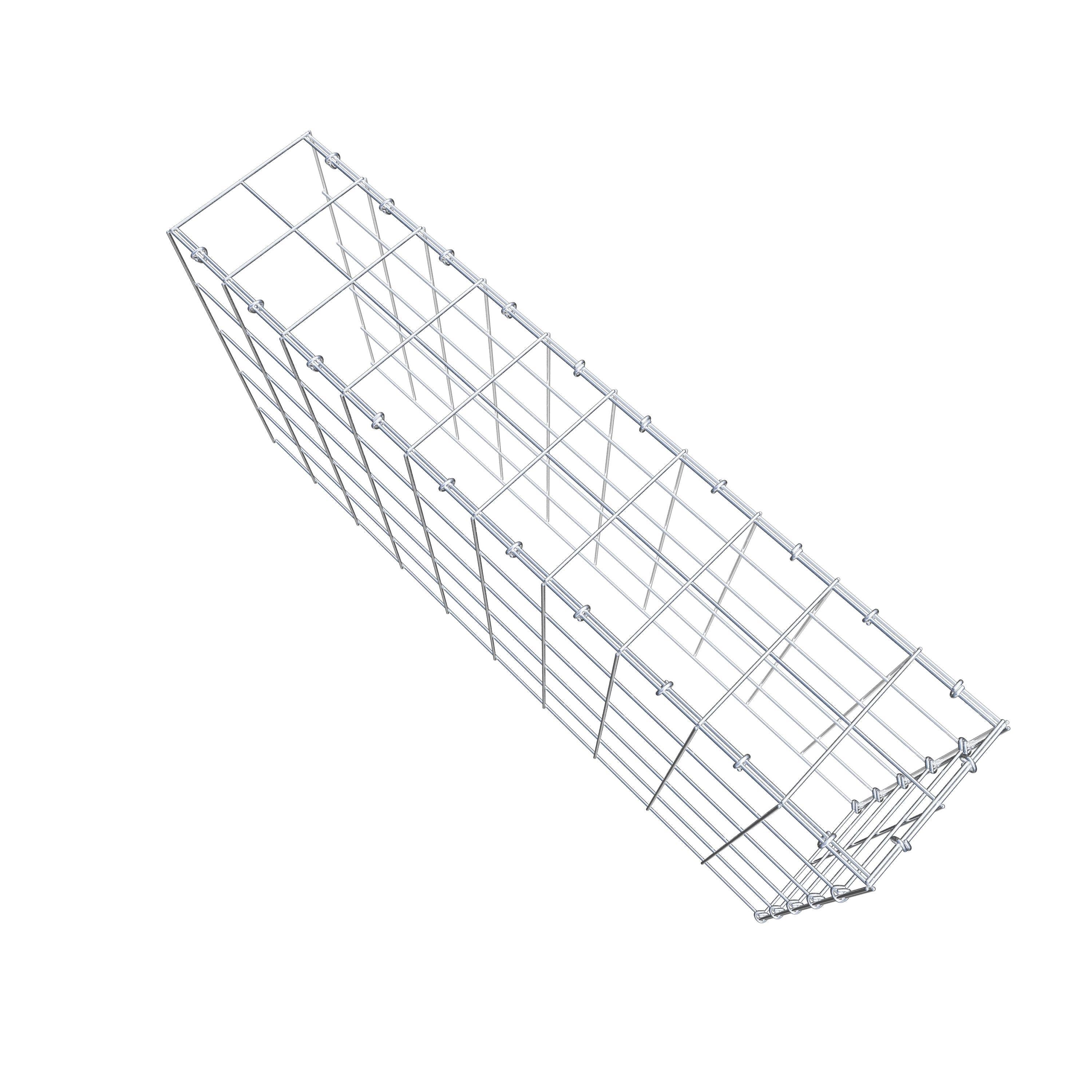 Typ 4 påbyggnadsgabion 100 cm x 50 cm x 20 cm (L x H x D), maskstorlek 10 cm x 10 cm, C-ring