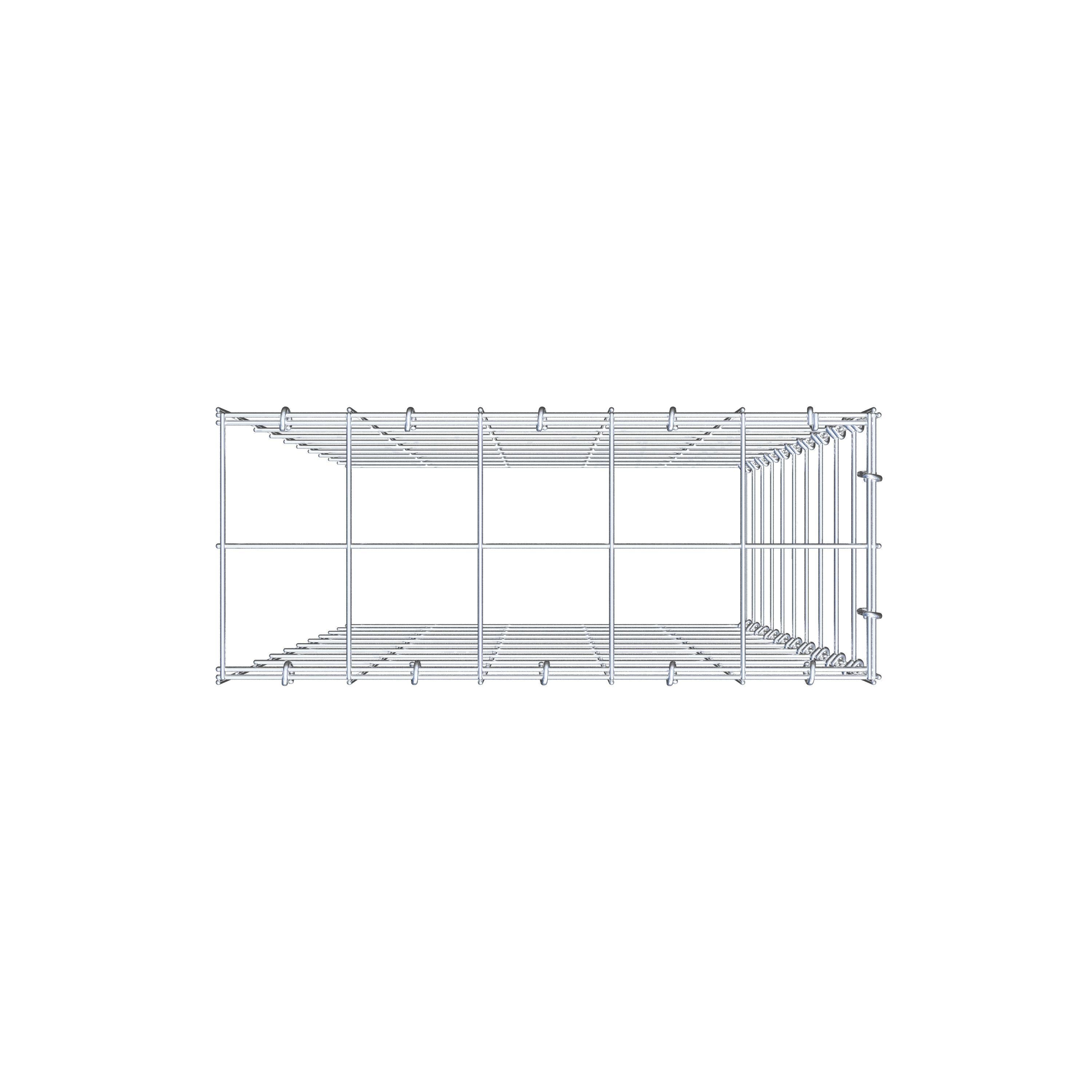 Typ 4 påbyggnadsgabion 100 cm x 50 cm x 20 cm (L x H x D), maskstorlek 10 cm x 10 cm, C-ring