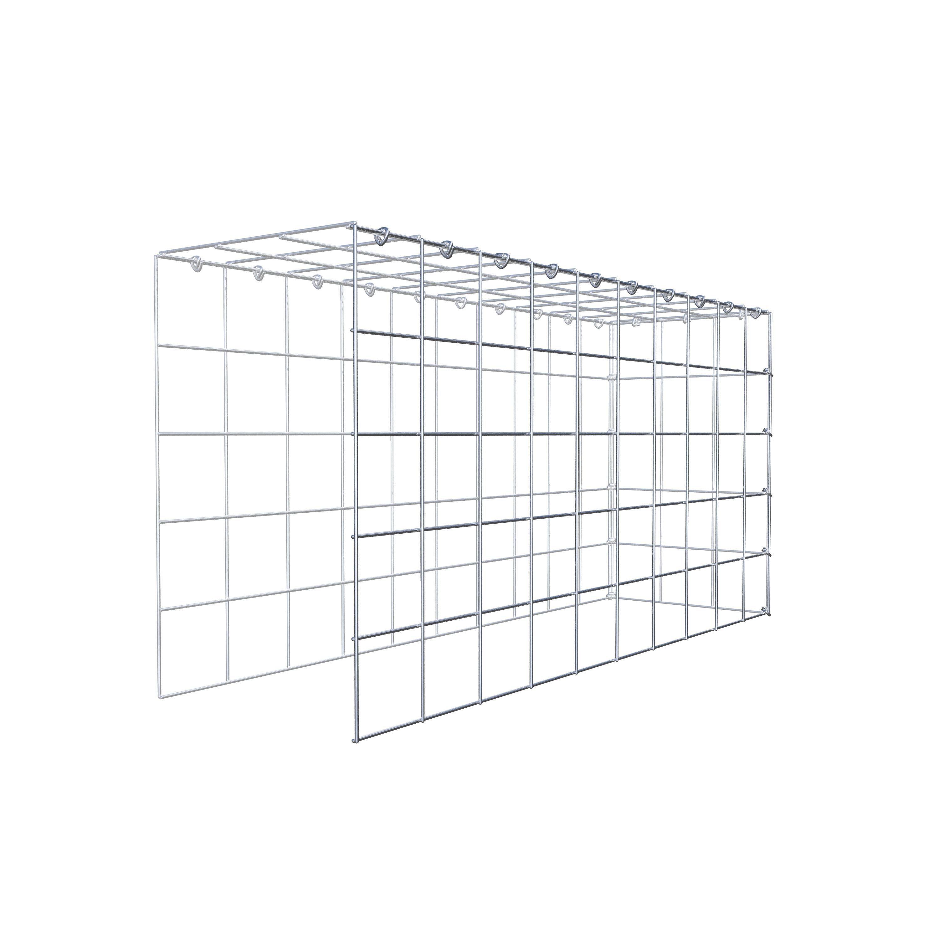 Typ 4 påbyggnadsgabion 100 cm x 50 cm x 30 cm (L x H x D), maskstorlek 10 cm x 10 cm, C-ring