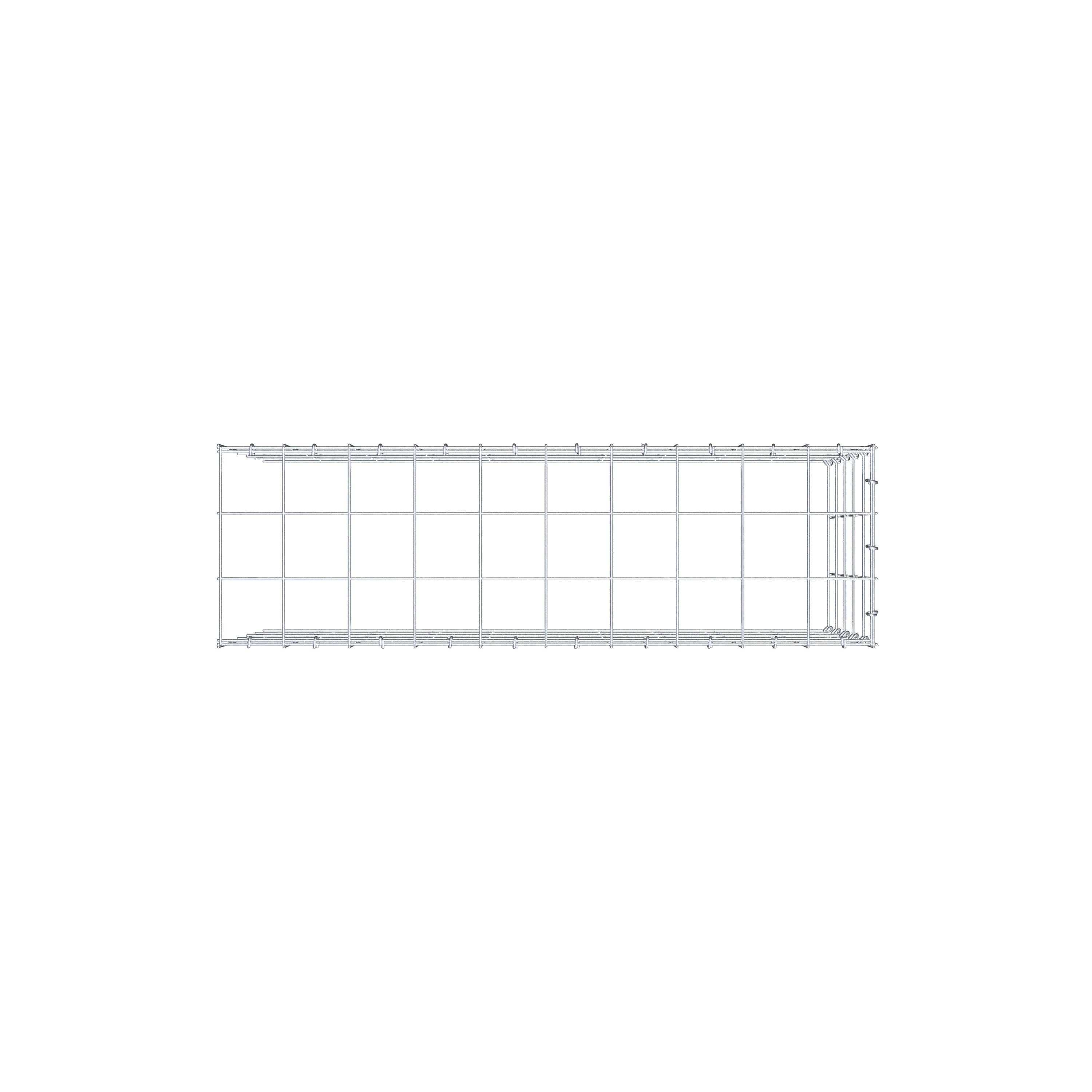 Typ 4 påbyggnadsgabion 100 cm x 50 cm x 30 cm (L x H x D), maskstorlek 10 cm x 10 cm, C-ring