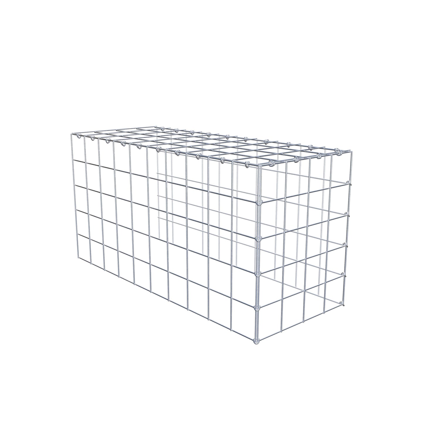 Monteret gabion type 4 100 cm x 50 cm x 40 cm (L x H x D), maskestørrelse 10 cm x 10 cm, C-ring