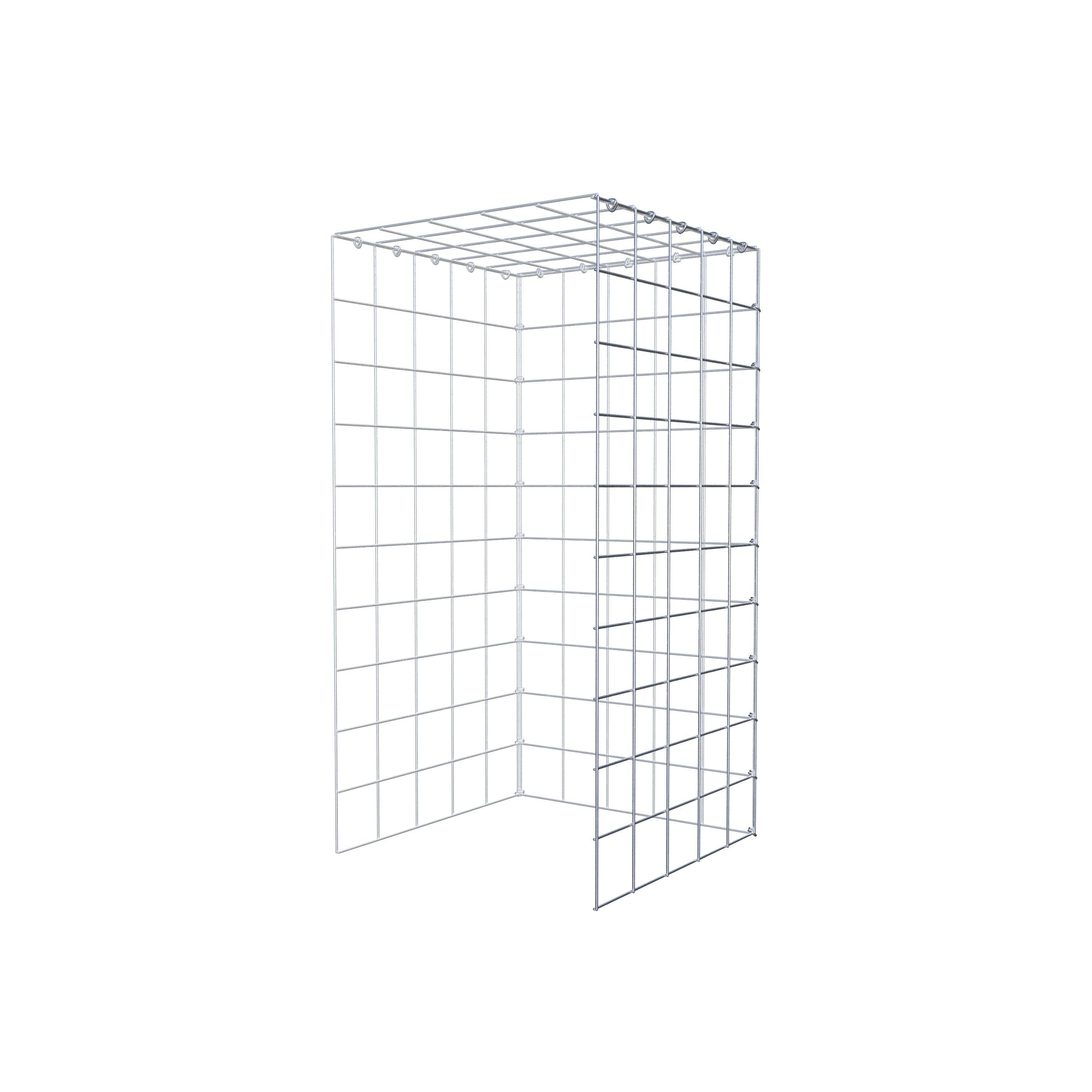 Monteret gabion type 4 100 cm x 50 cm x 50 cm (L x H x D), maskestørrelse 10 cm x 10 cm, C-ring