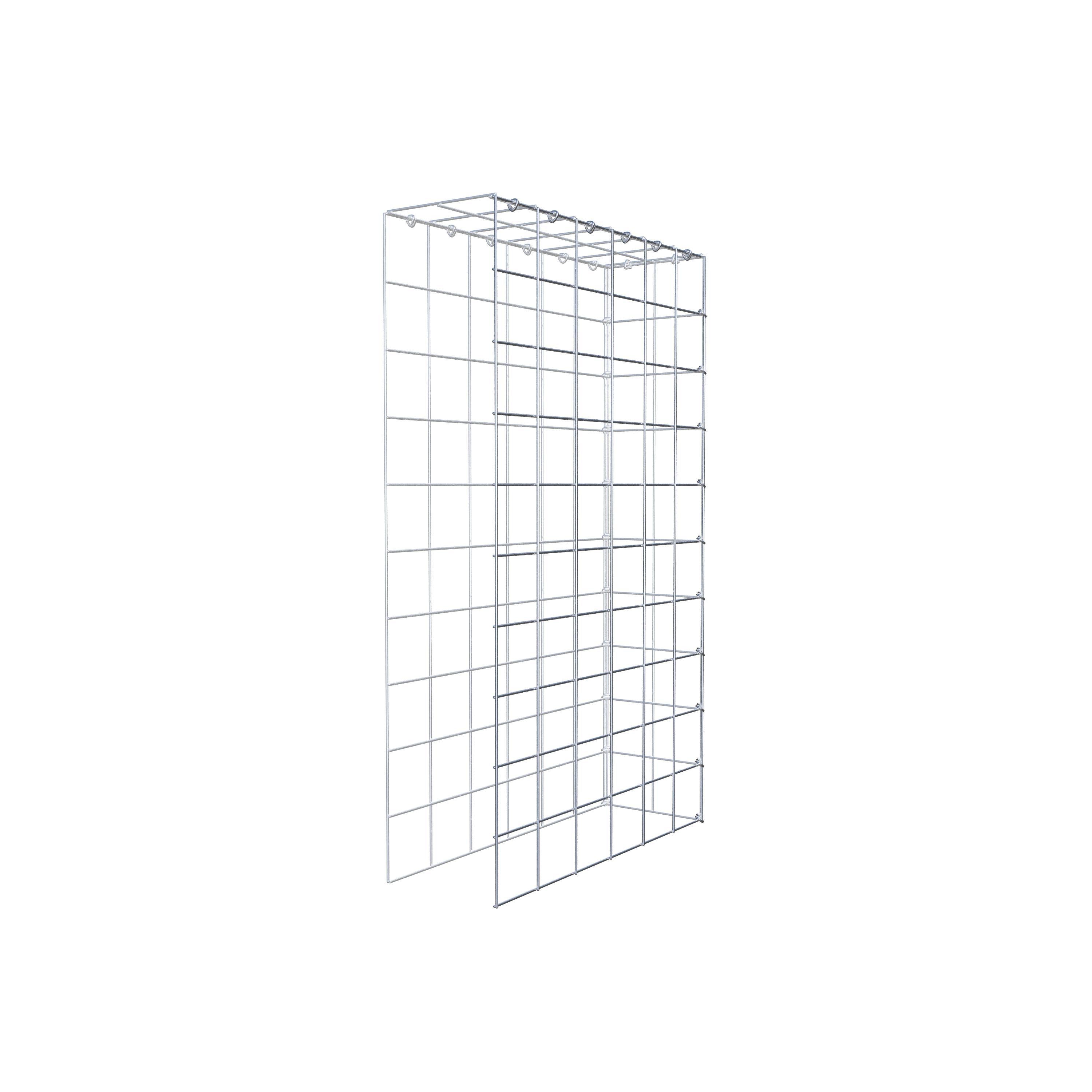 Typ 4 påbyggnadsgabion 100 cm x 60 cm x 20 cm (L x H x D), maskstorlek 10 cm x 10 cm, C-ring