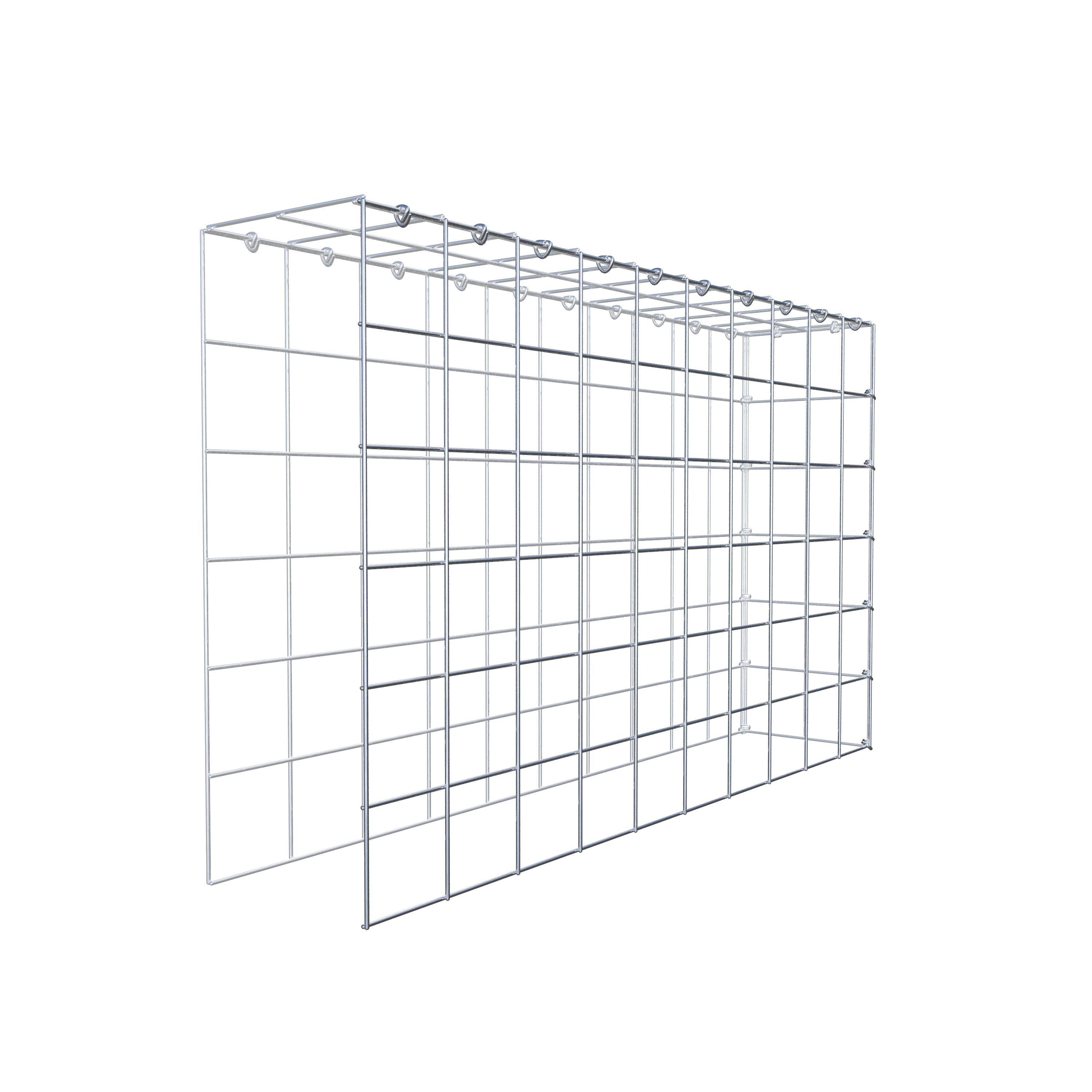 Typ 4 påbyggnadsgabion 100 cm x 60 cm x 20 cm (L x H x D), maskstorlek 10 cm x 10 cm, C-ring