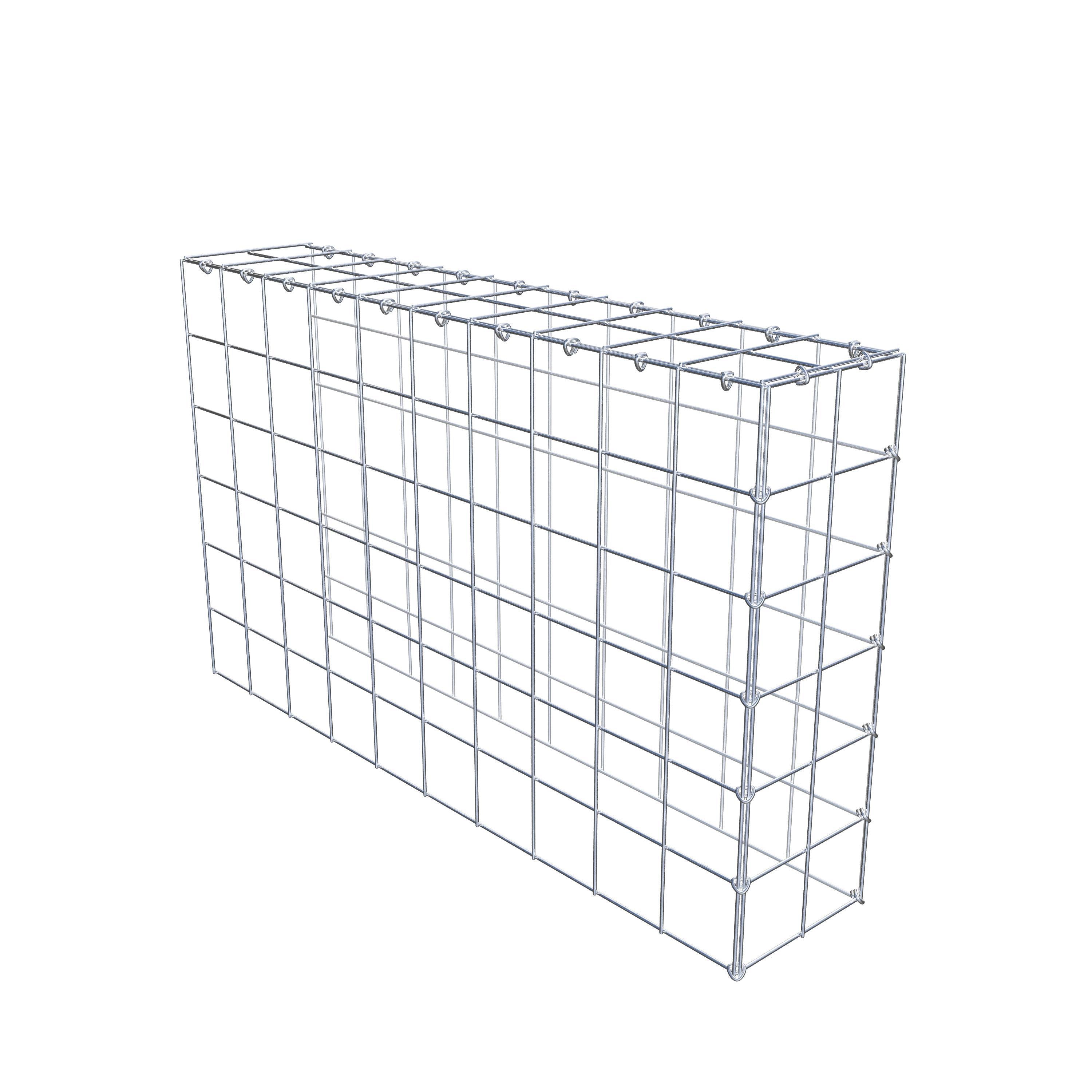 Typ 4 påbyggnadsgabion 100 cm x 60 cm x 20 cm (L x H x D), maskstorlek 10 cm x 10 cm, C-ring