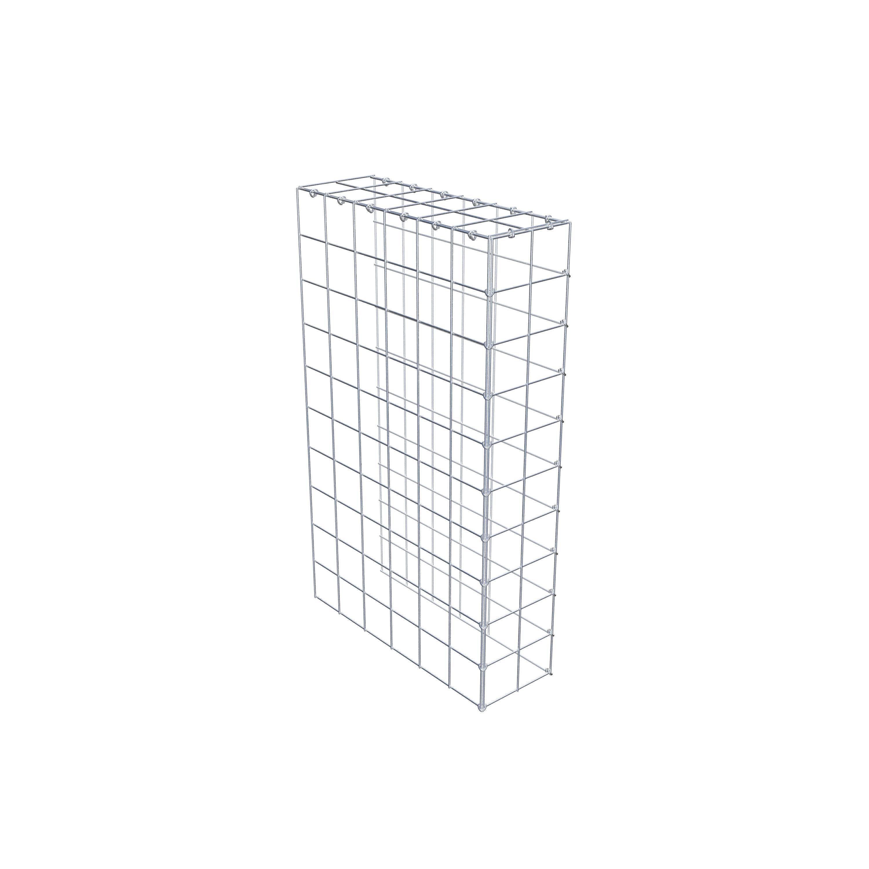 Typ 4 påbyggnadsgabion 100 cm x 60 cm x 20 cm (L x H x D), maskstorlek 10 cm x 10 cm, C-ring