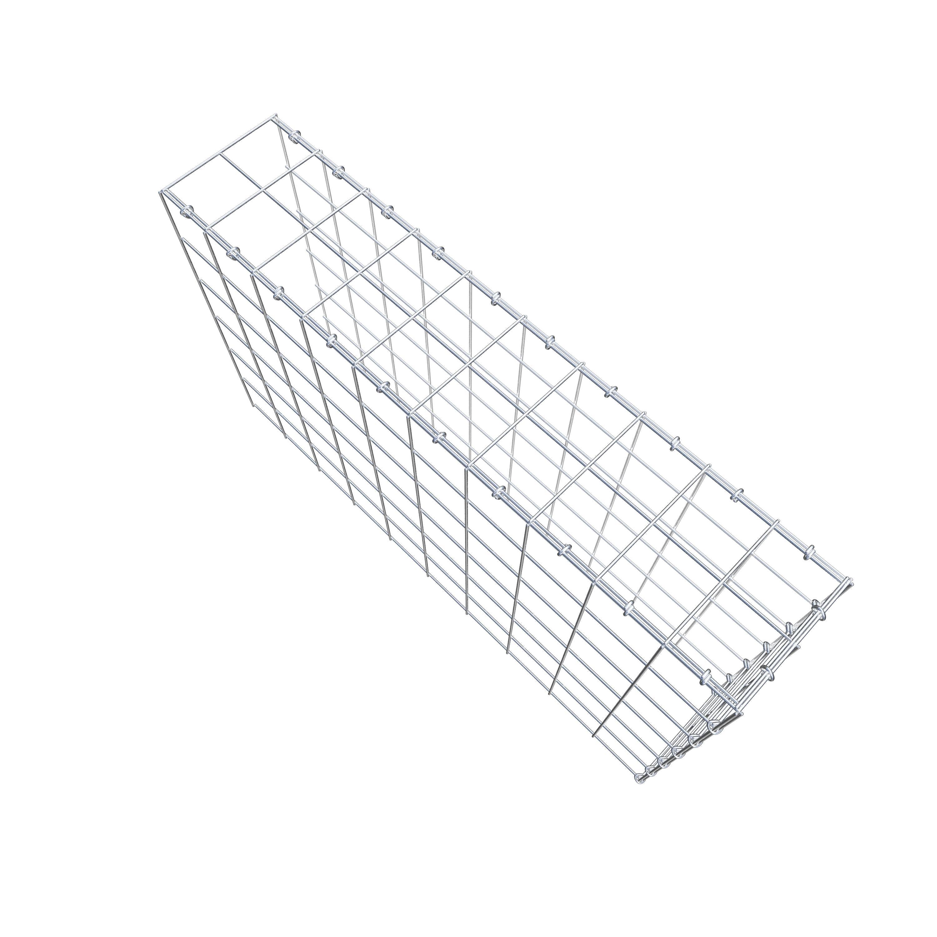 Typ 4 påbyggnadsgabion 100 cm x 60 cm x 20 cm (L x H x D), maskstorlek 10 cm x 10 cm, C-ring