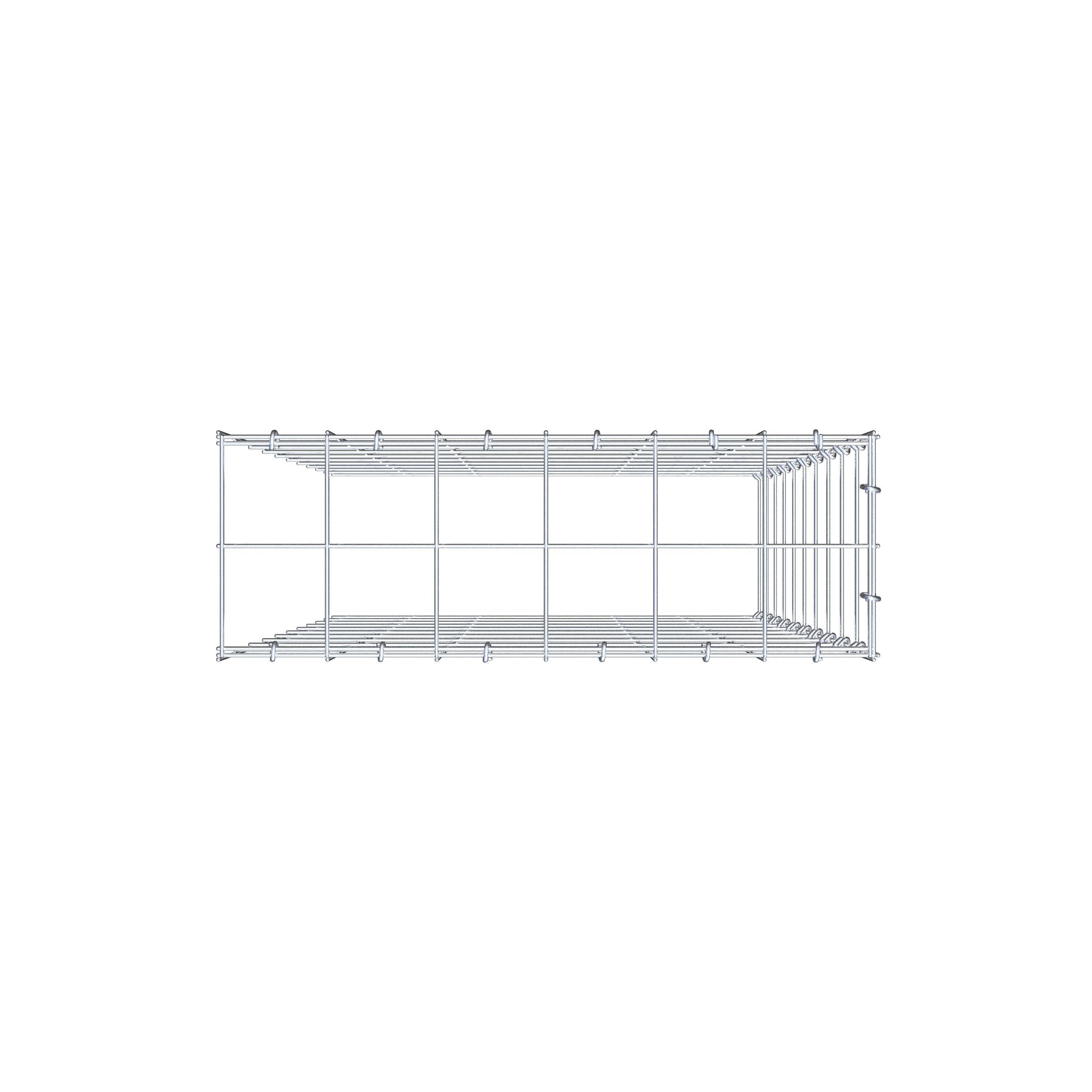 Typ 4 påbyggnadsgabion 100 cm x 60 cm x 20 cm (L x H x D), maskstorlek 10 cm x 10 cm, C-ring