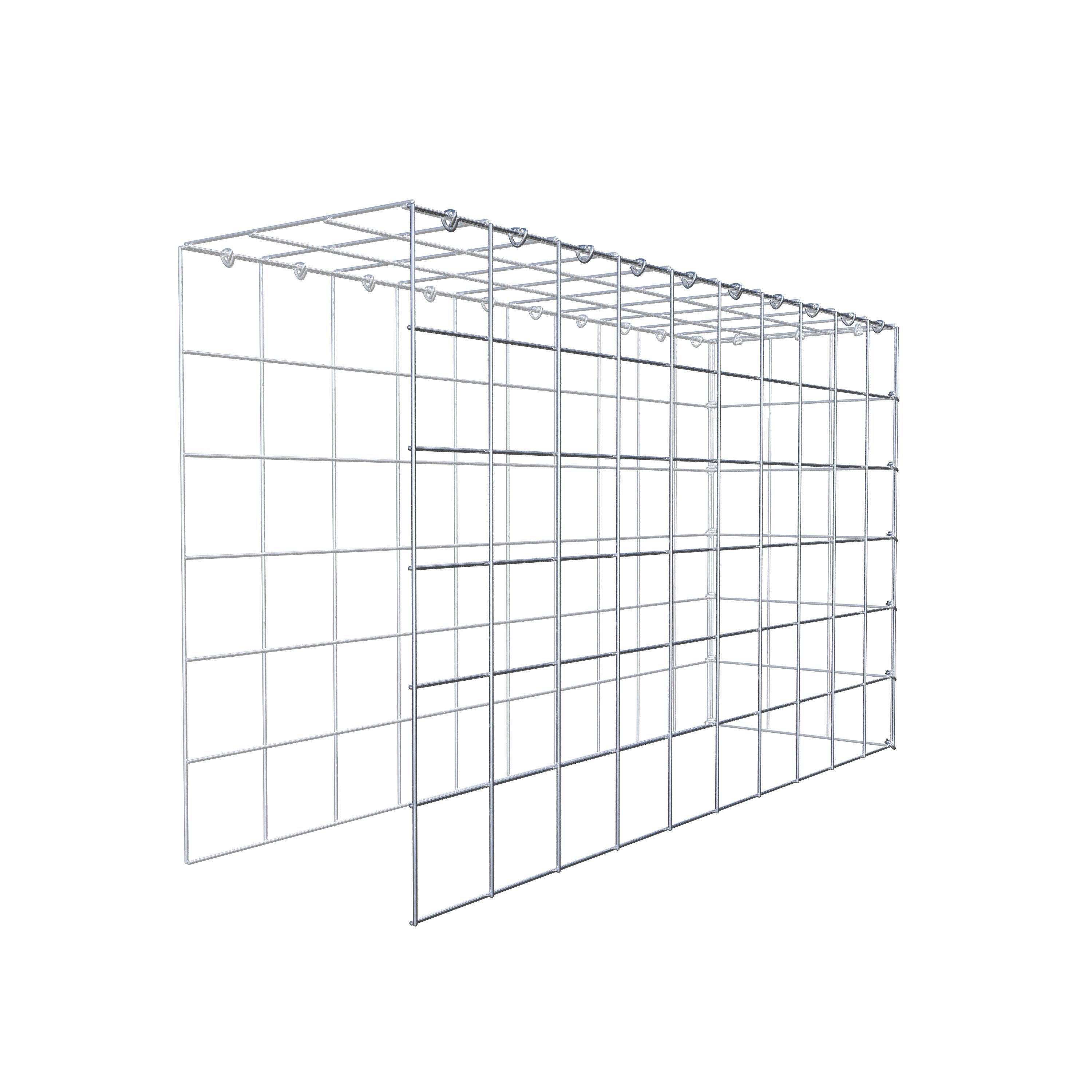 Typ 4 påbyggnadsgabion 100 cm x 60 cm x 30 cm (L x H x D), maskstorlek 10 cm x 10 cm, C-ring