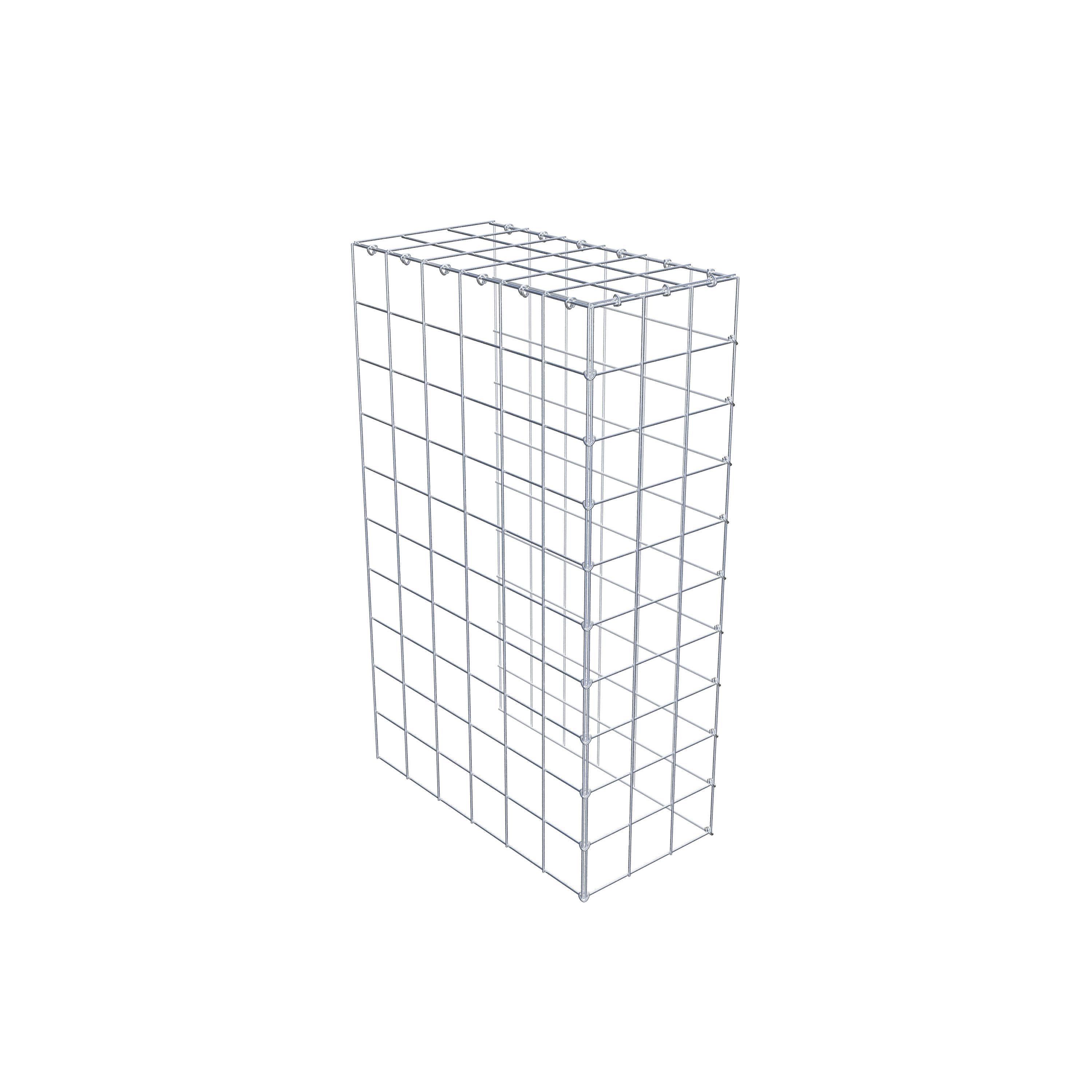 Typ 4 påbyggnadsgabion 100 cm x 60 cm x 30 cm (L x H x D), maskstorlek 10 cm x 10 cm, C-ring