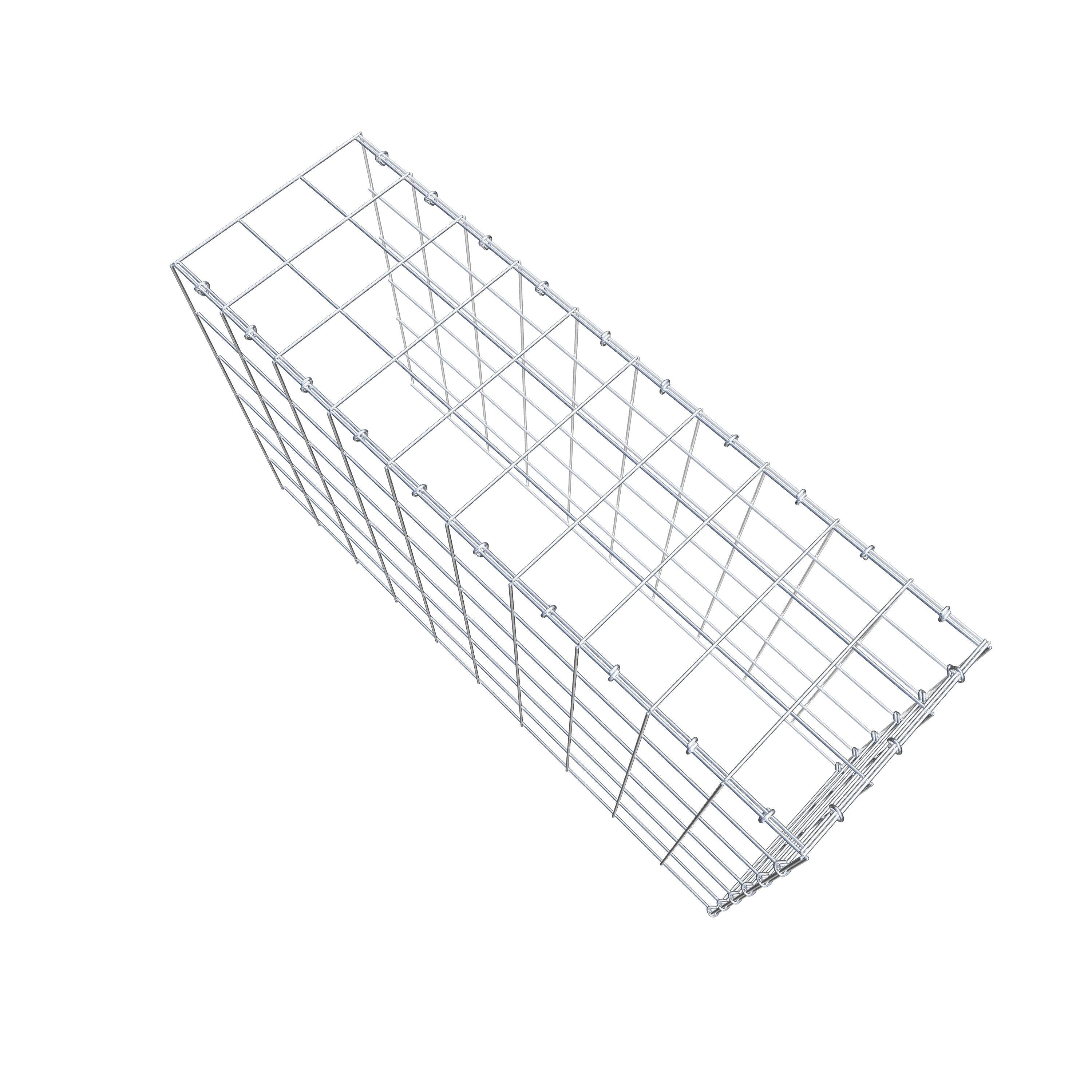 Typ 4 påbyggnadsgabion 100 cm x 60 cm x 30 cm (L x H x D), maskstorlek 10 cm x 10 cm, C-ring