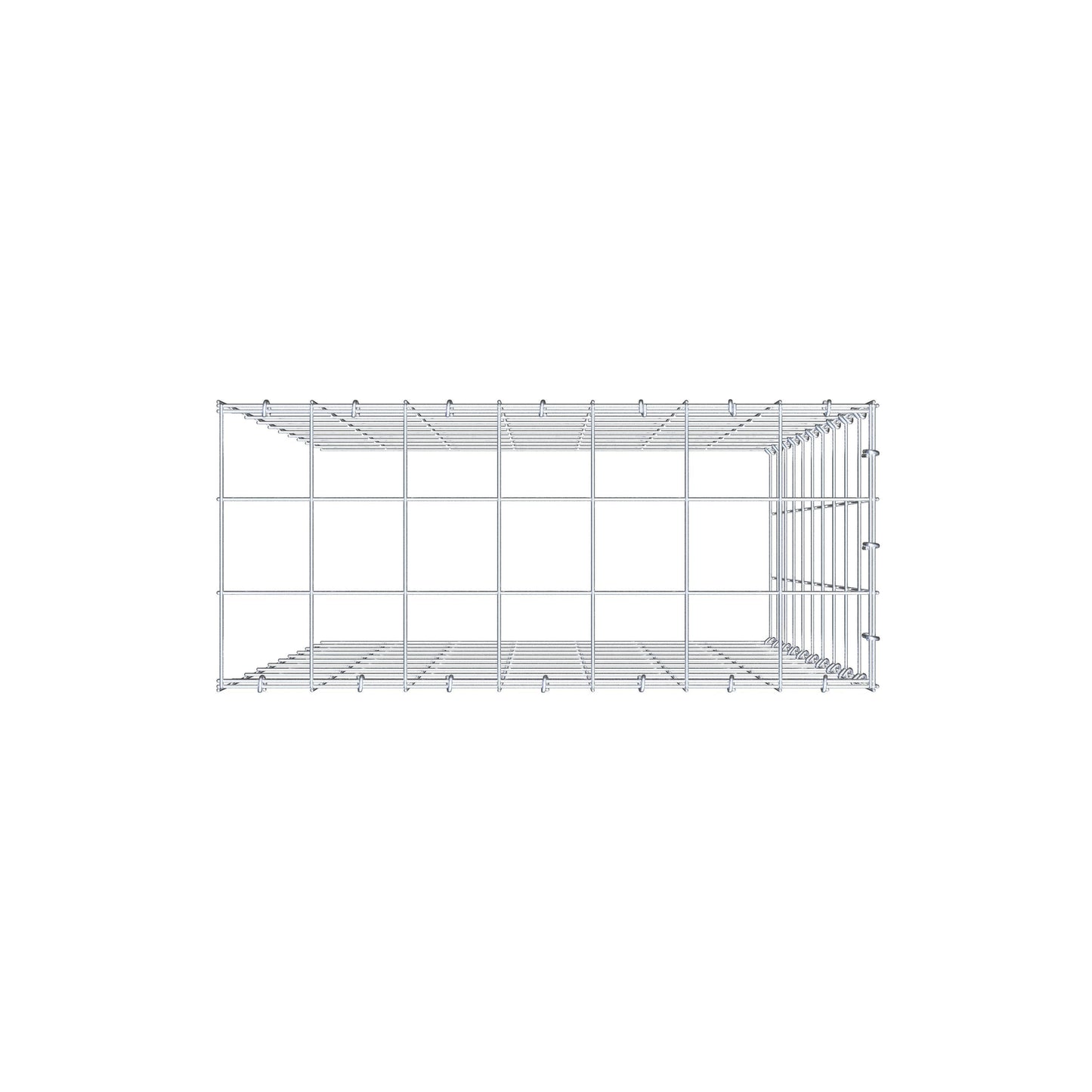 Fourche rapportée type 4 100 cm x 70 cm x 30 cm (L x H x P), mailles 10 cm x 10 cm, anneau C