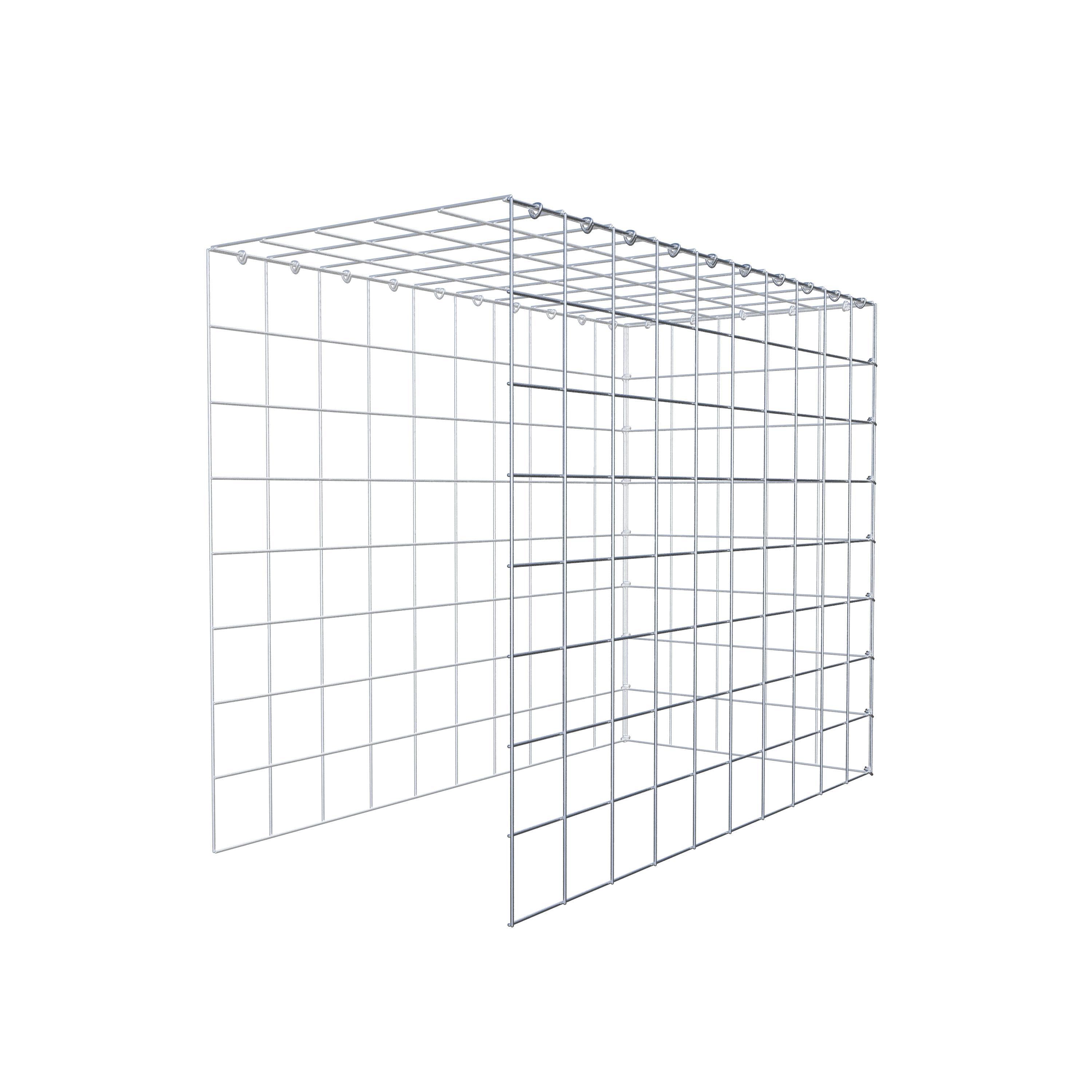 Mounted gabion type 4 100 cm x 80 cm x 50 cm (L x H x D), mesh size 10 cm x 10 cm, C-ring