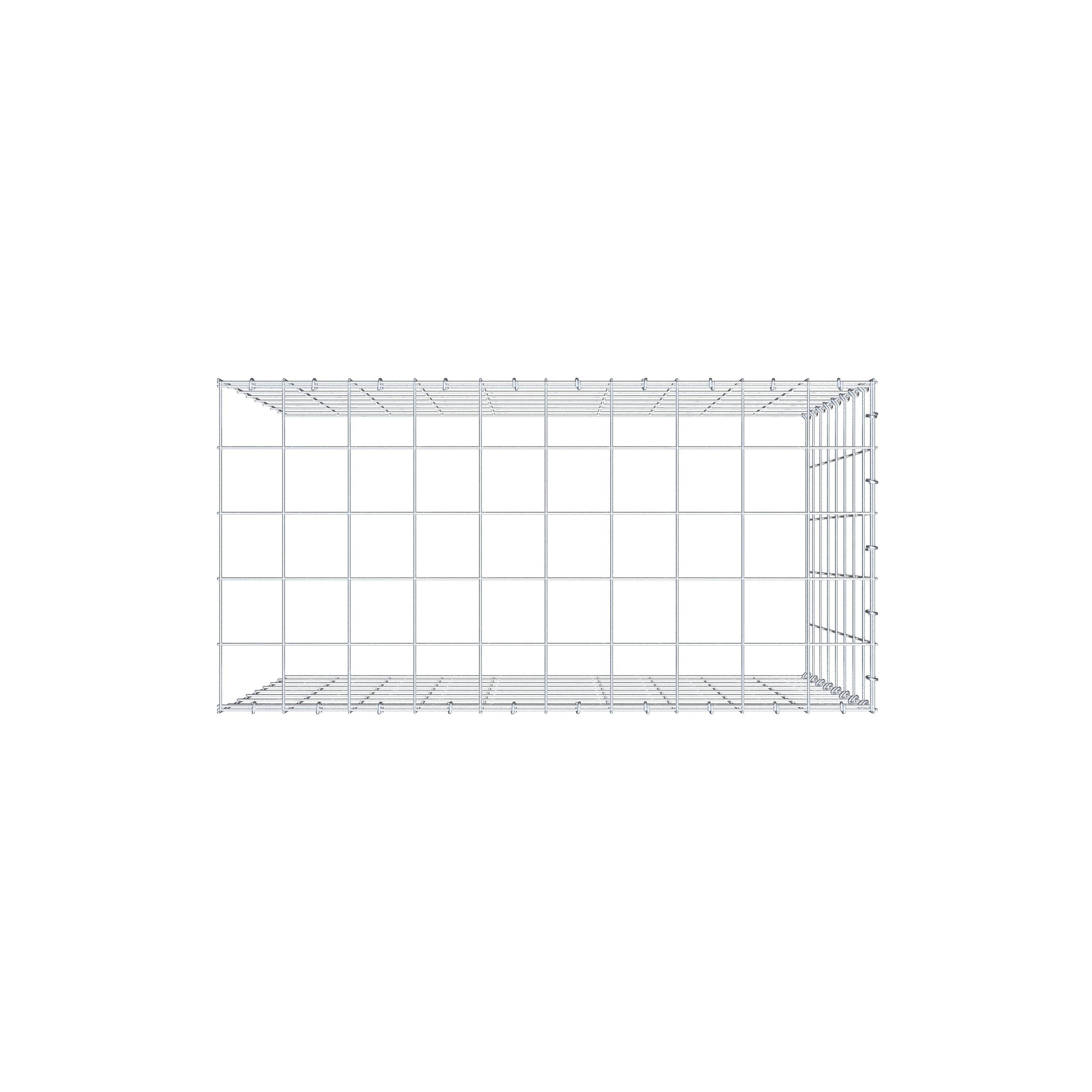 Extra gabion typ 4 100 cm x 80 cm x 50 cm (L x H x D), maskstorlek 10 cm x 10 cm, C-ring