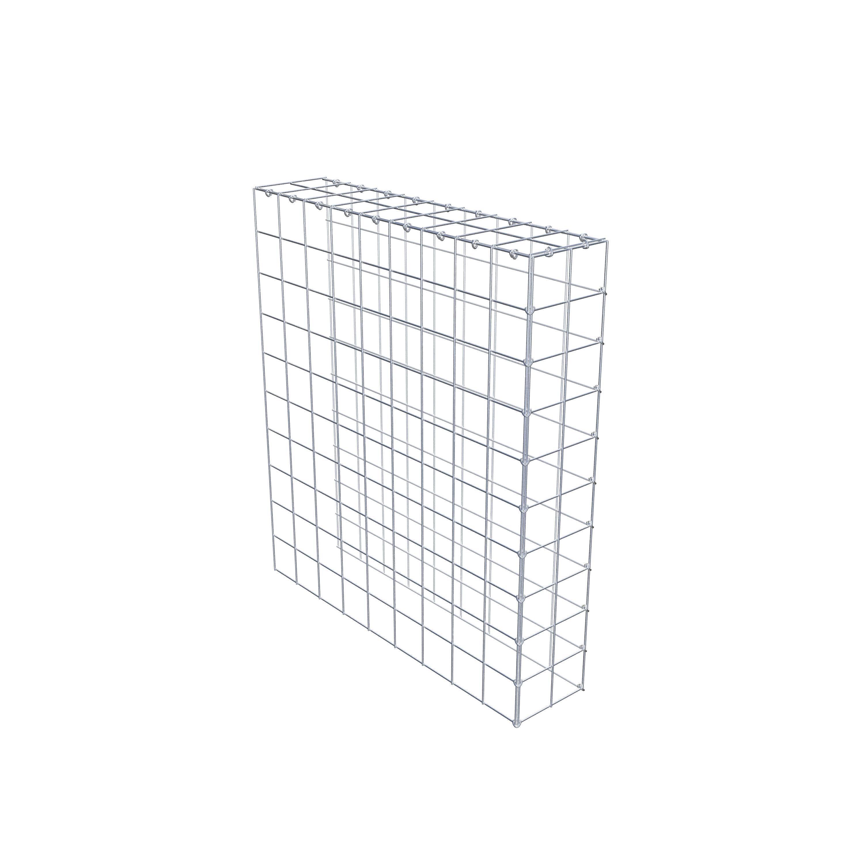 Typ 4 påbyggnadsgabion 100 cm x 90 cm x 20 cm (L x H x D), maskstorlek 10 cm x 10 cm, C-ring