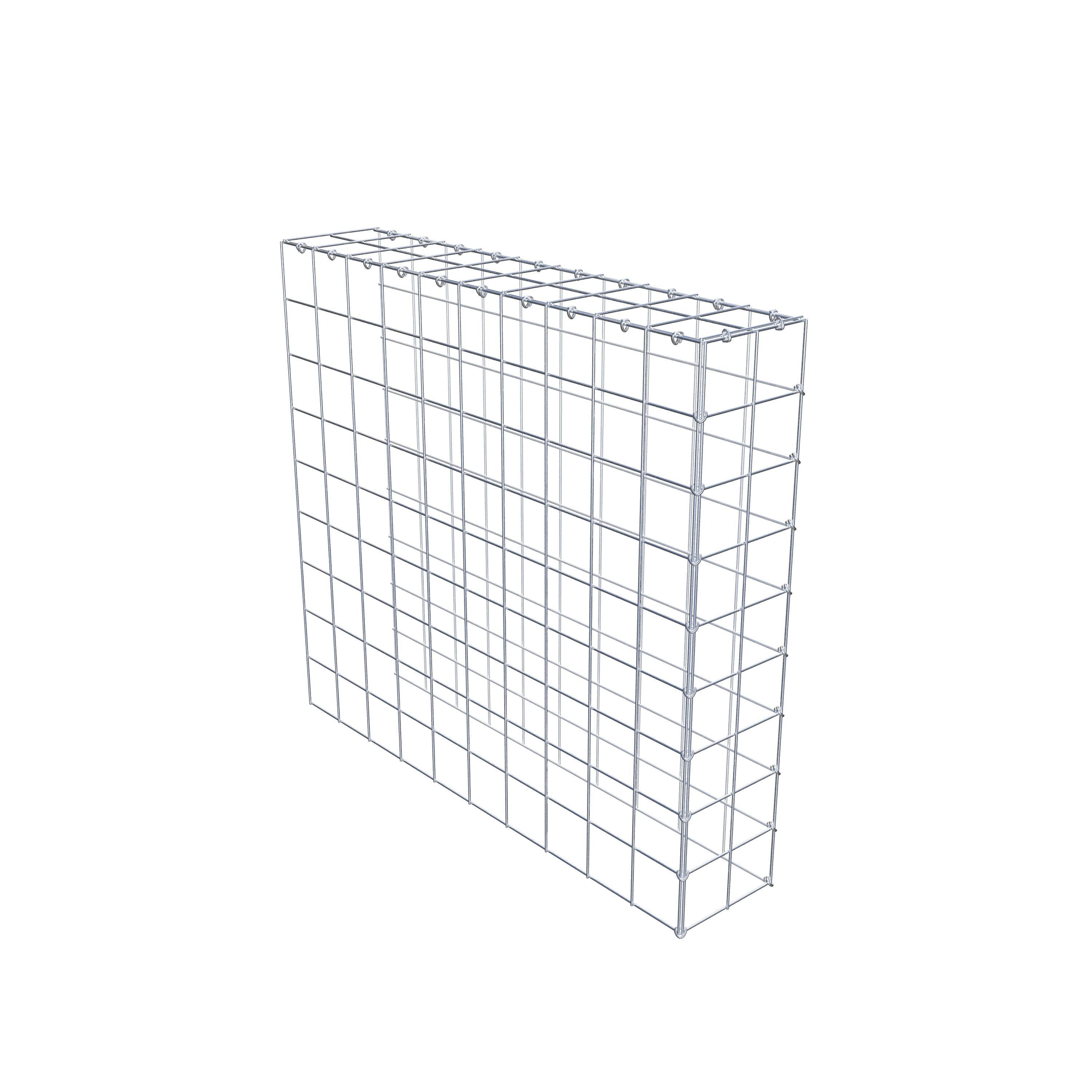 Typ 4 påbyggnadsgabion 100 cm x 90 cm x 20 cm (L x H x D), maskstorlek 10 cm x 10 cm, C-ring