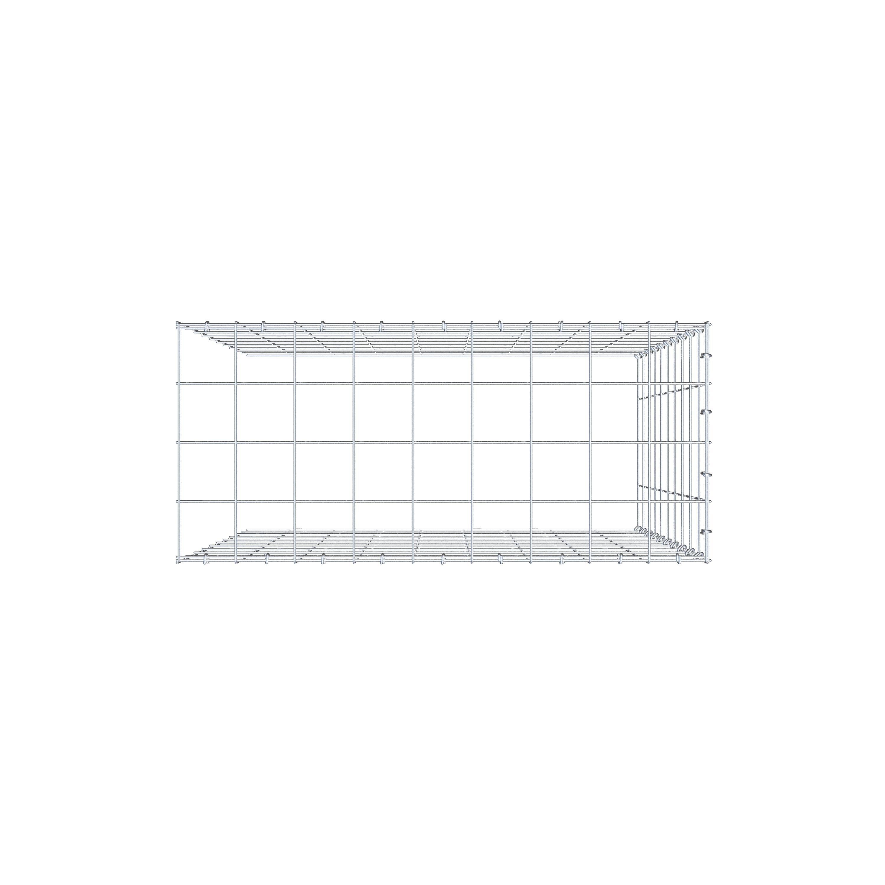 Add-on schanskorf type 4 100 cm x 90 cm x 40 cm (L x H x D), maaswijdte 10 cm x 10 cm, C-ring