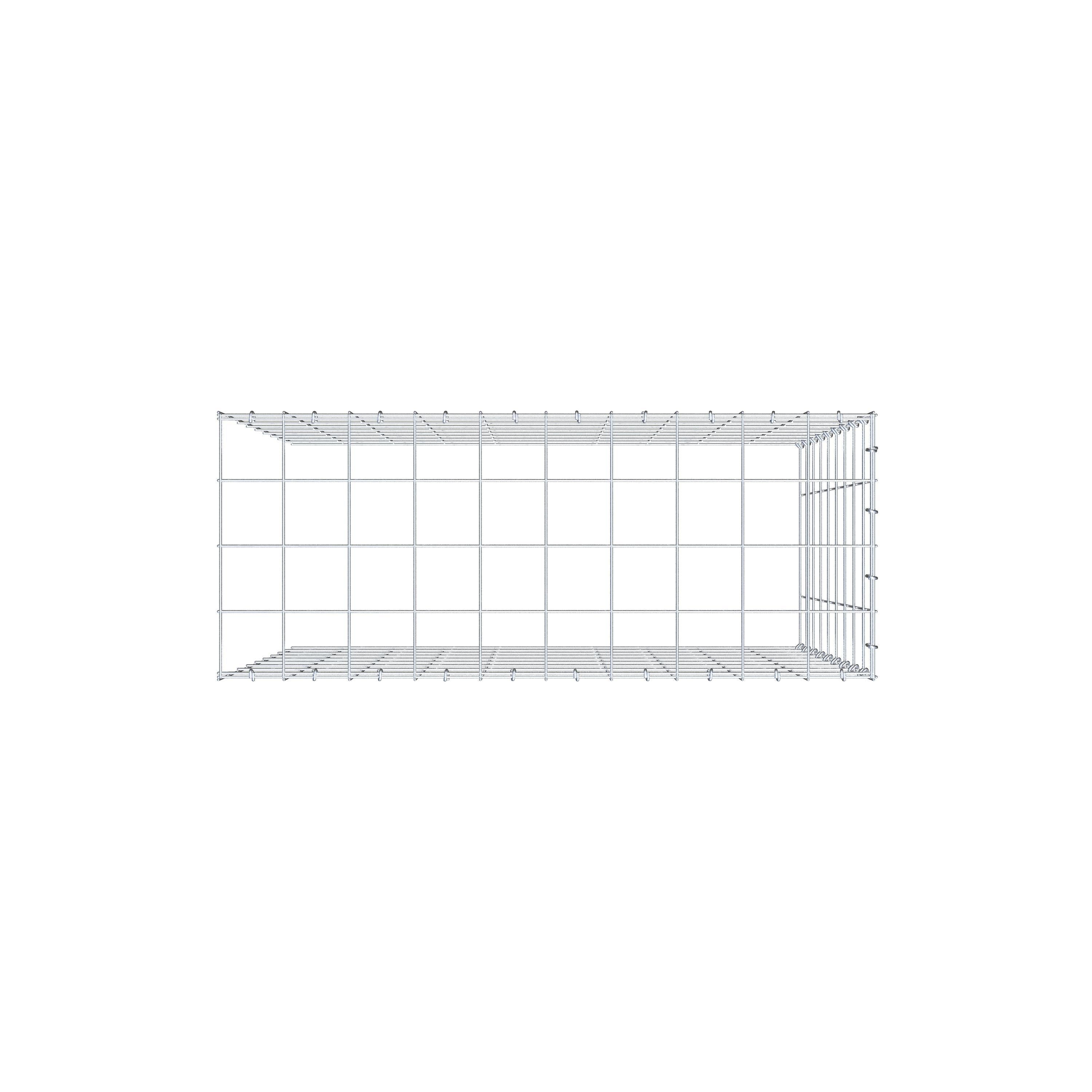 Add-on schanskorf type 4 100 cm x 90 cm x 40 cm (L x H x D), maaswijdte 10 cm x 10 cm, C-ring