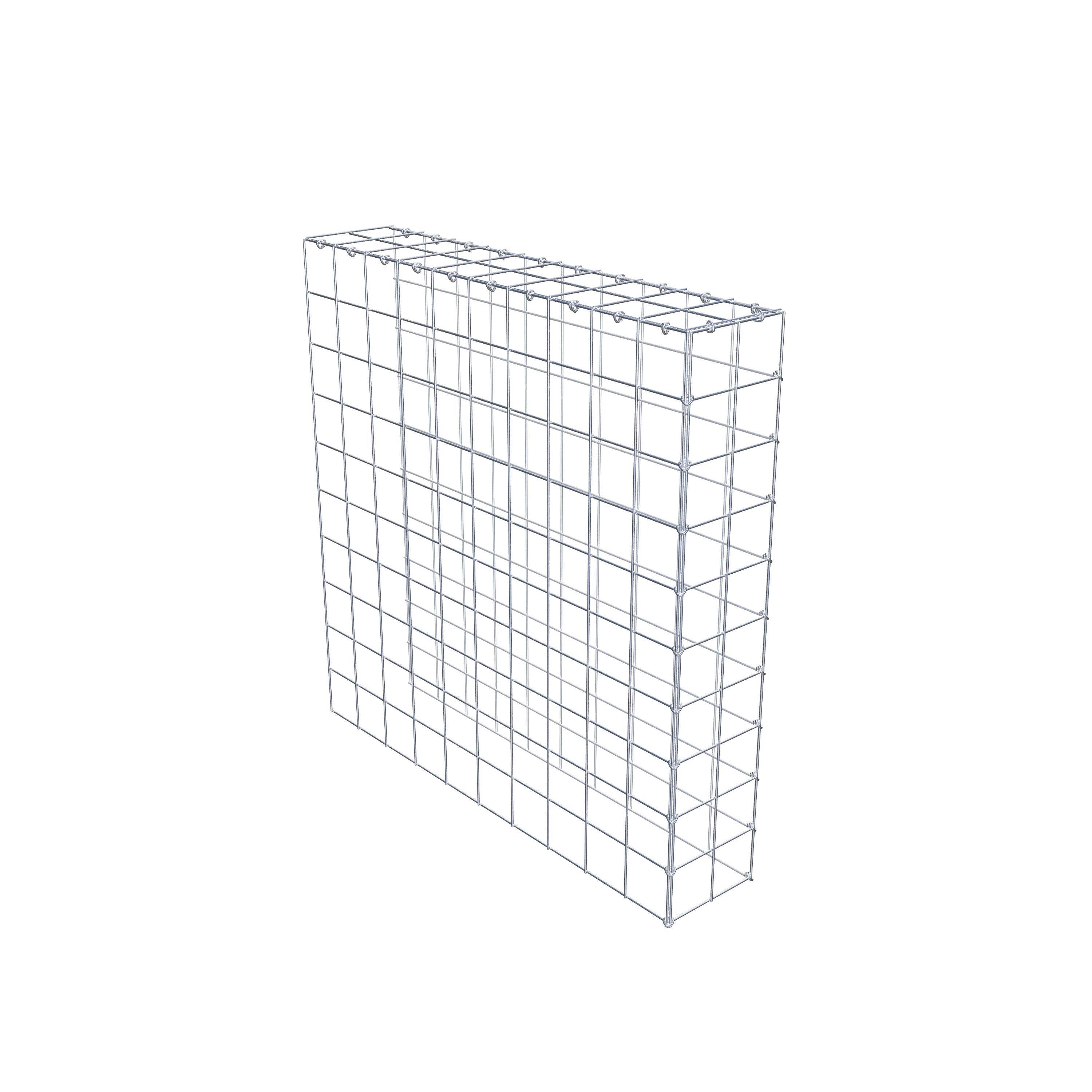 Monteret gabion type 4 100 cm x 100 cm x 20 cm (L x H x D), maskestørrelse 10 cm x 10 cm, C-ring