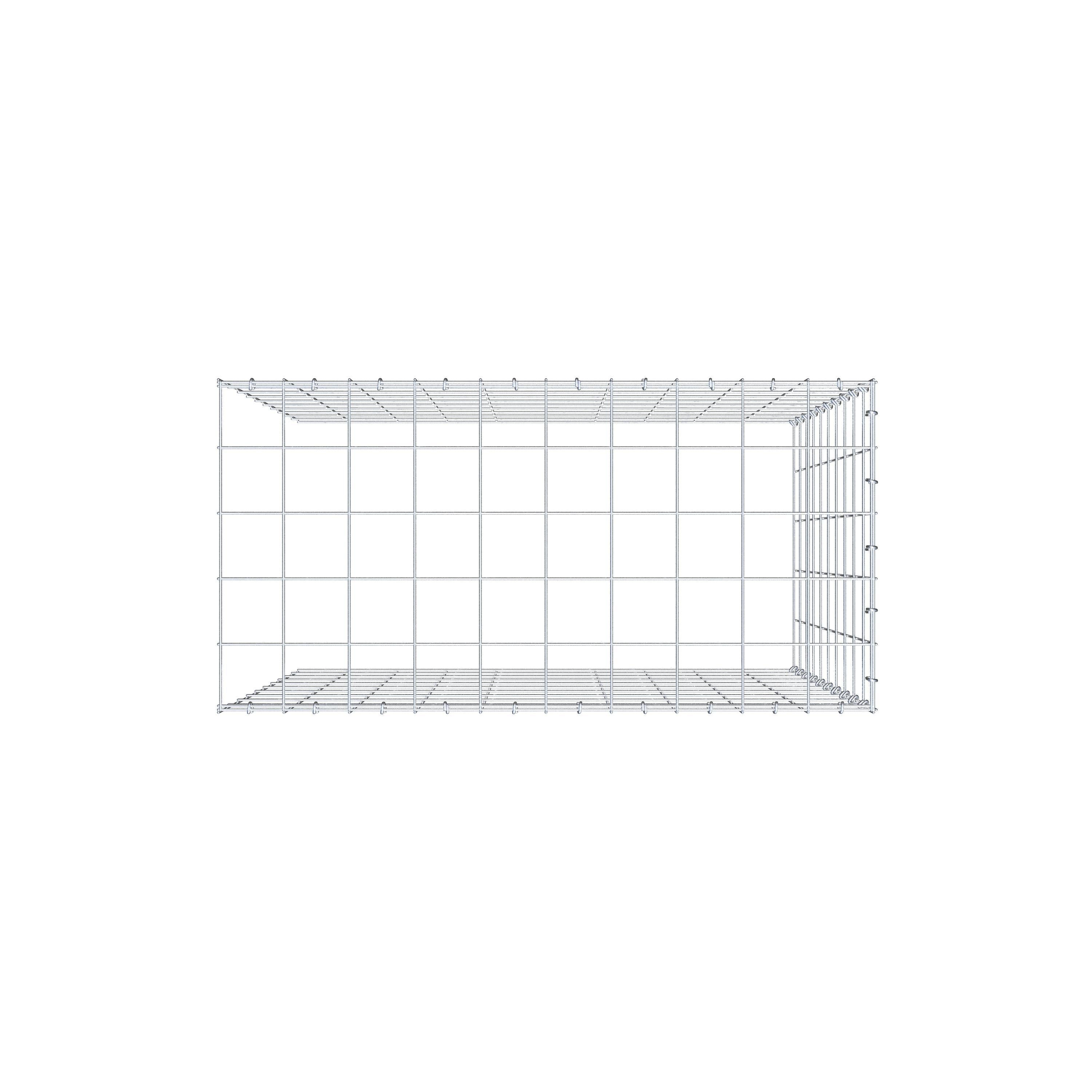 Extra gabion typ 4 100 cm x 100 cm x 50 cm (L x H x D), maskstorlek 10 cm x 10 cm, C-ring