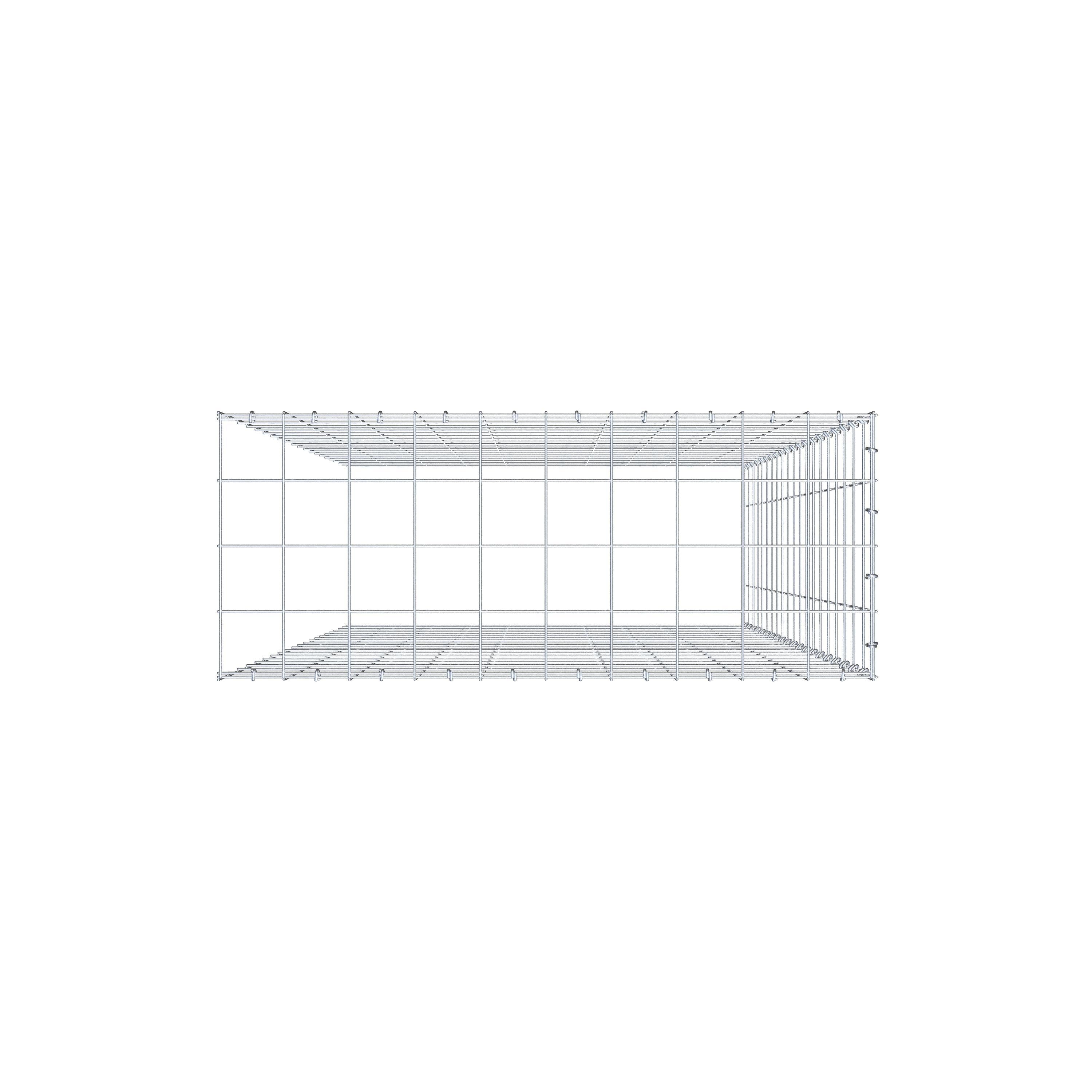 Add-on schanskorf type 4 200 cm x 100 cm x 40 cm (L x H x D), maaswijdte 10 cm x 10 cm, C-ring