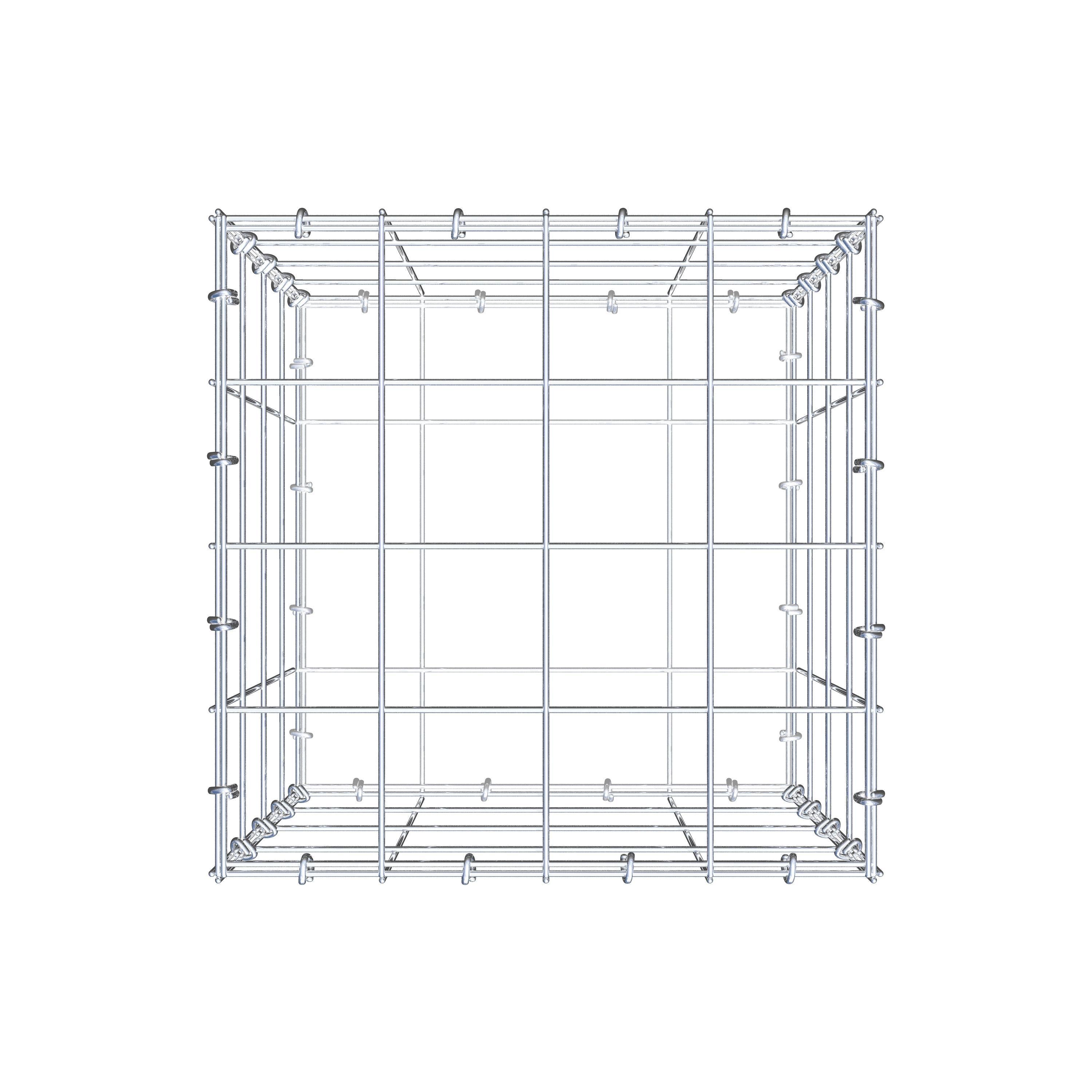 Gabione 40 cm x 40 cm x 40 cm (L x H x T), Maschenweite 10 cm x 10 cm, C-Ring