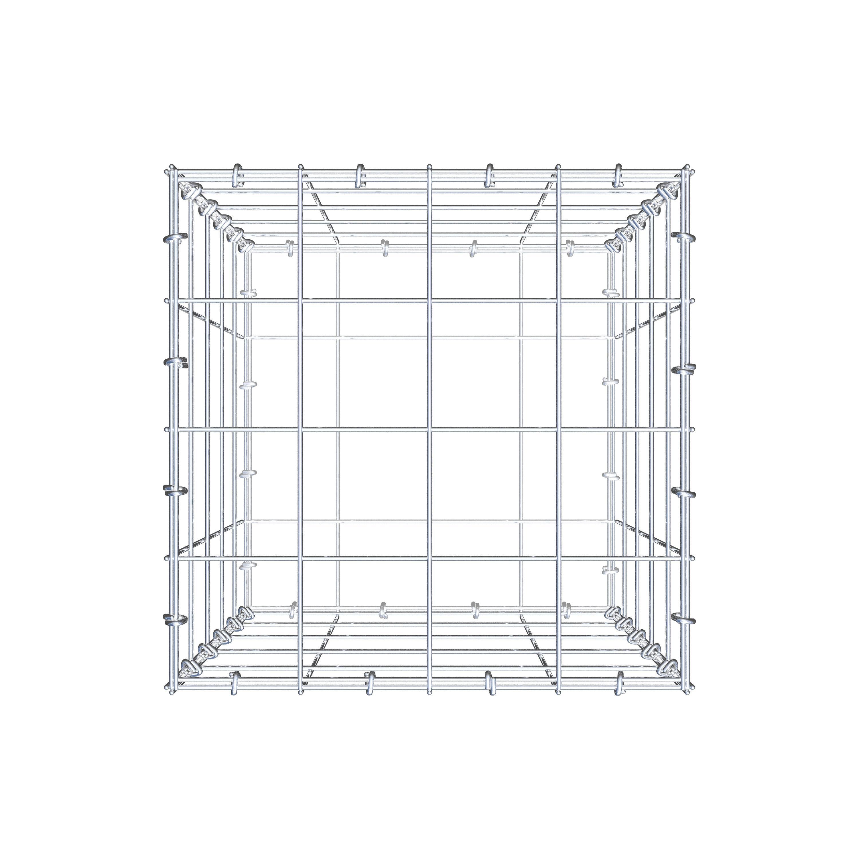 Gabion 50 cm x 40 cm x 40 cm (L x H x D), maskstorlek 10 cm x 10 cm, C-ring