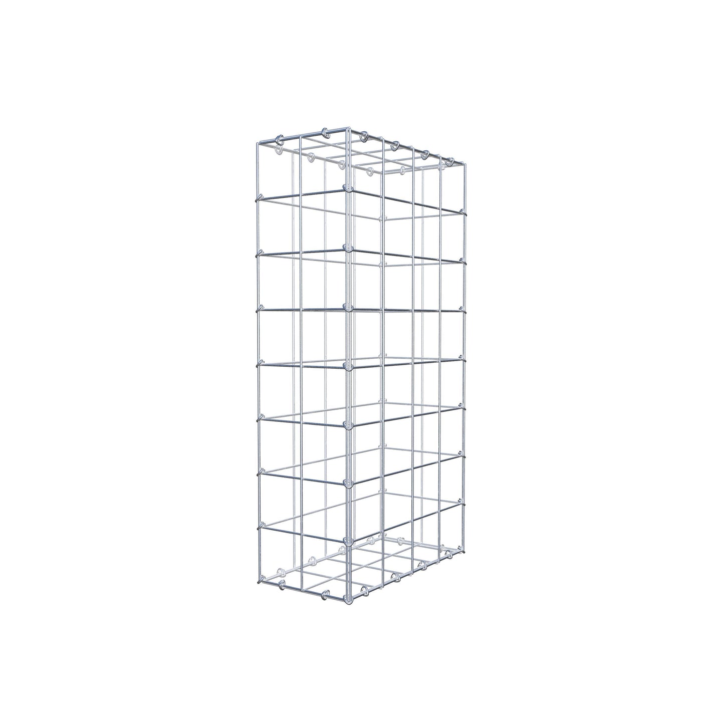 Gabion 80 cm x 40 cm x 20 cm (L x H x P), mailles 10 cm x 10 cm, anneau en C