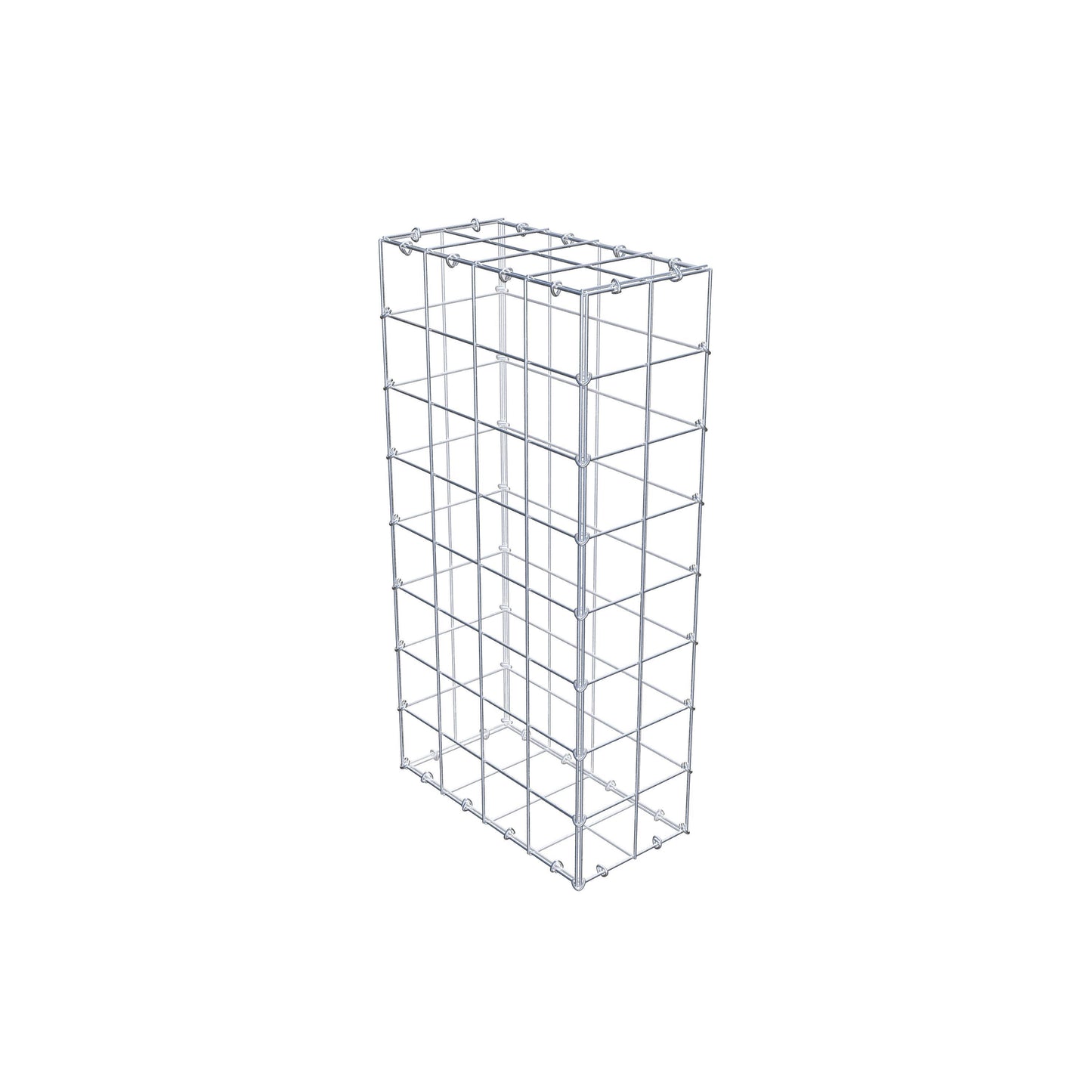 Gabion 80 cm x 40 cm x 20 cm (L x H x P), mailles 10 cm x 10 cm, anneau en C