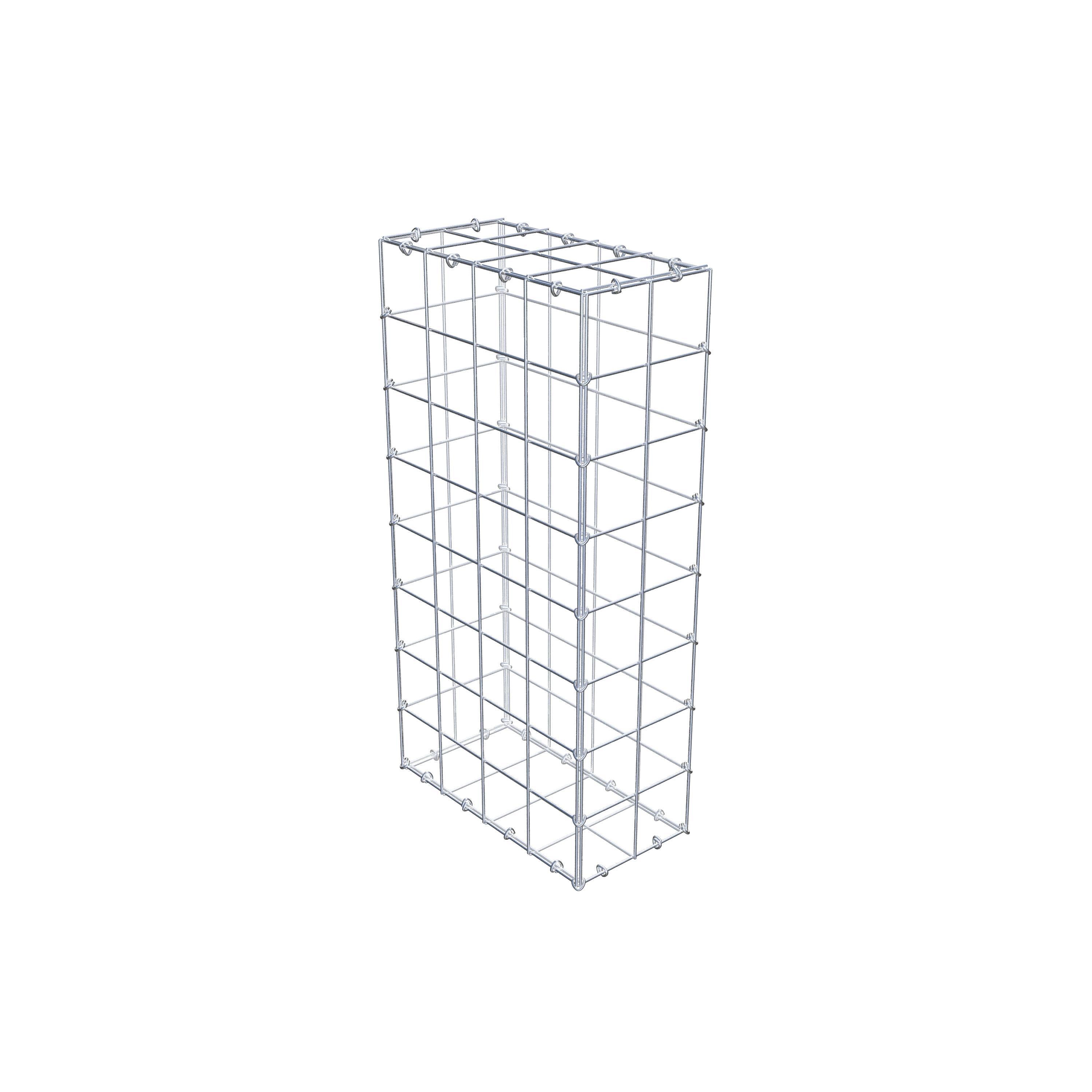 Gabion 80 cm x 40 cm x 20 cm (L x H x D), maskstorlek 10 cm x 10 cm, C-ring