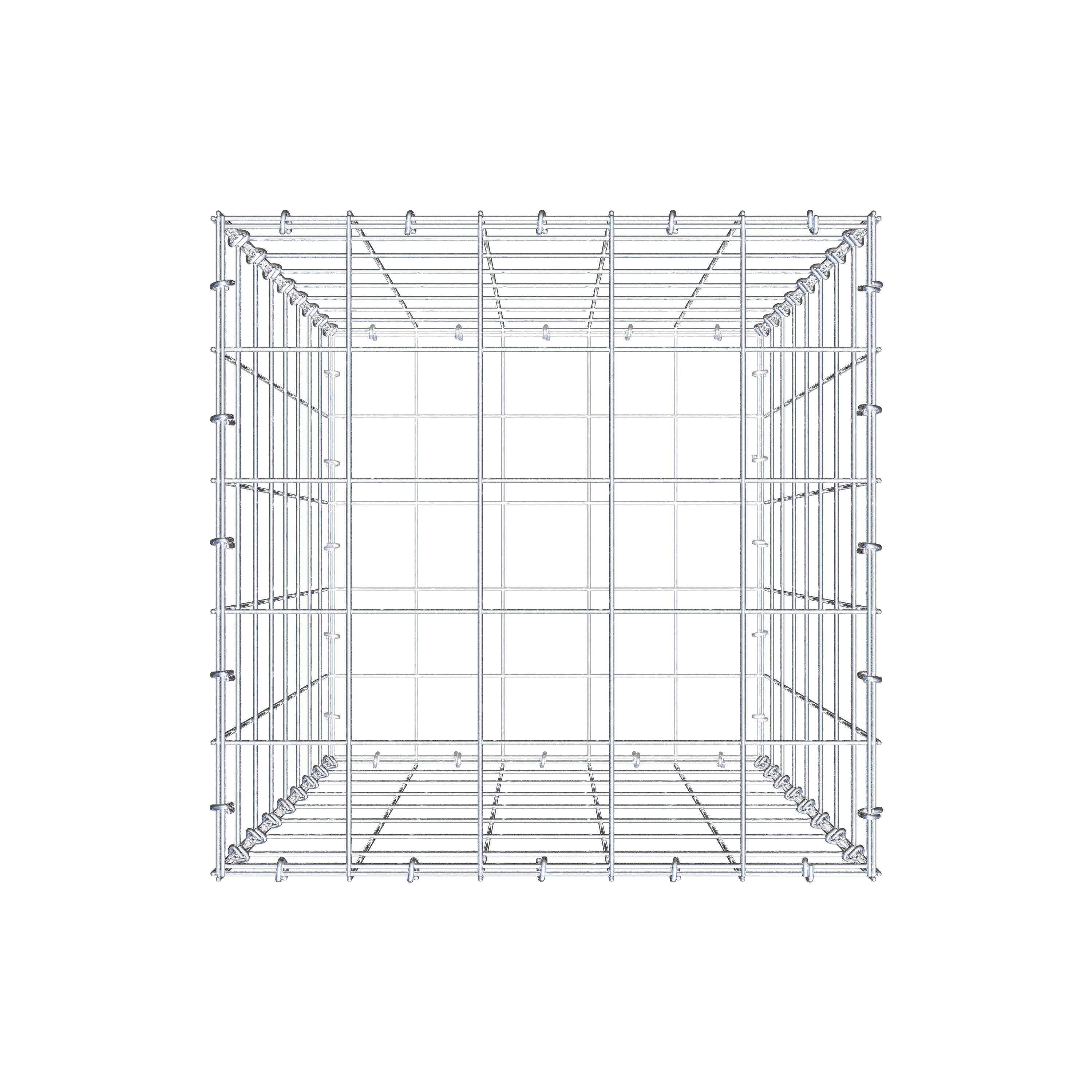 Gabion 80 cm x 50 cm x 50 cm (L x H x D), mesh size 10 cm x 10 cm, C-ring