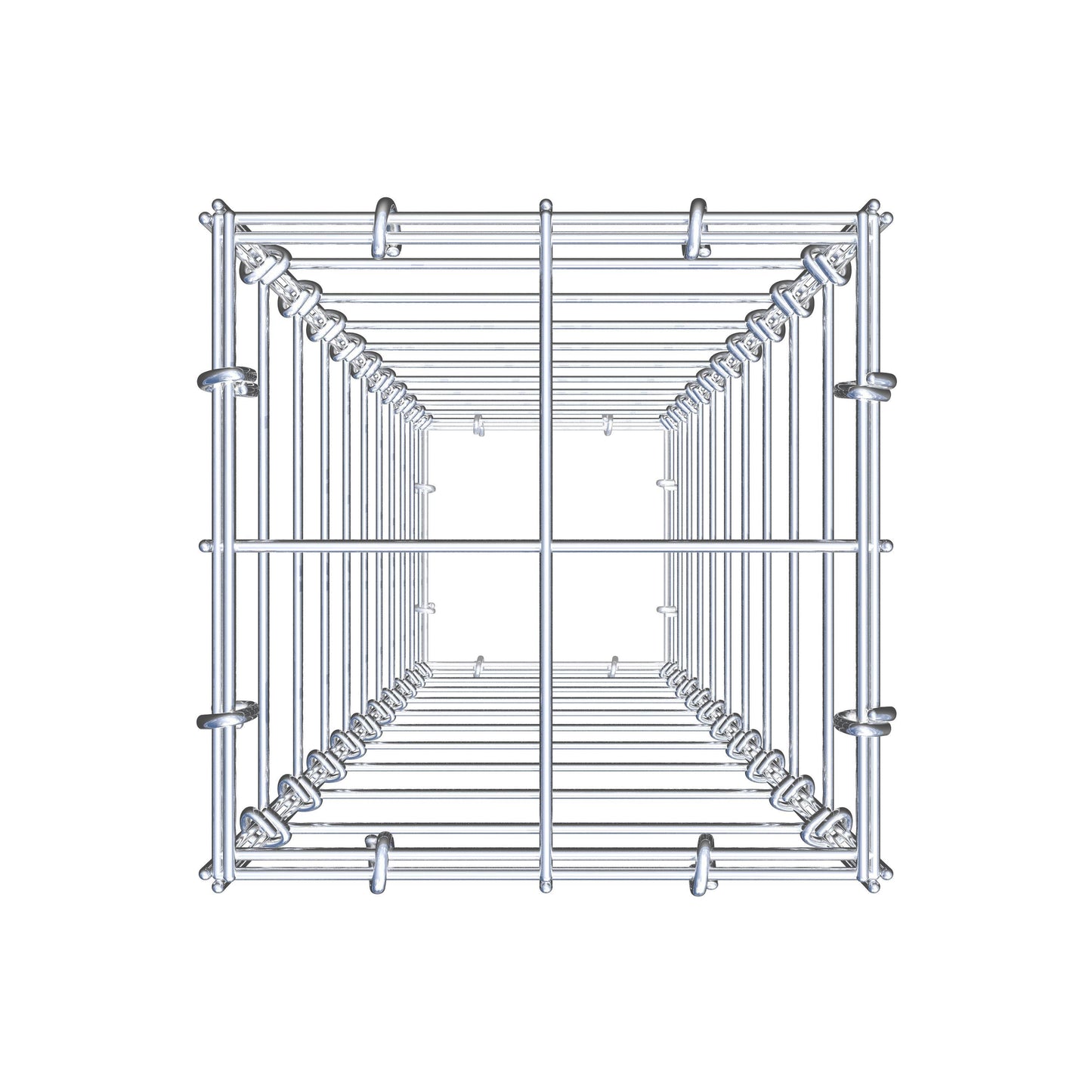 Gabbione 100 cm x 20 cm x 20 cm (L x H x P), maglia 10 cm x 10 cm, anello a C