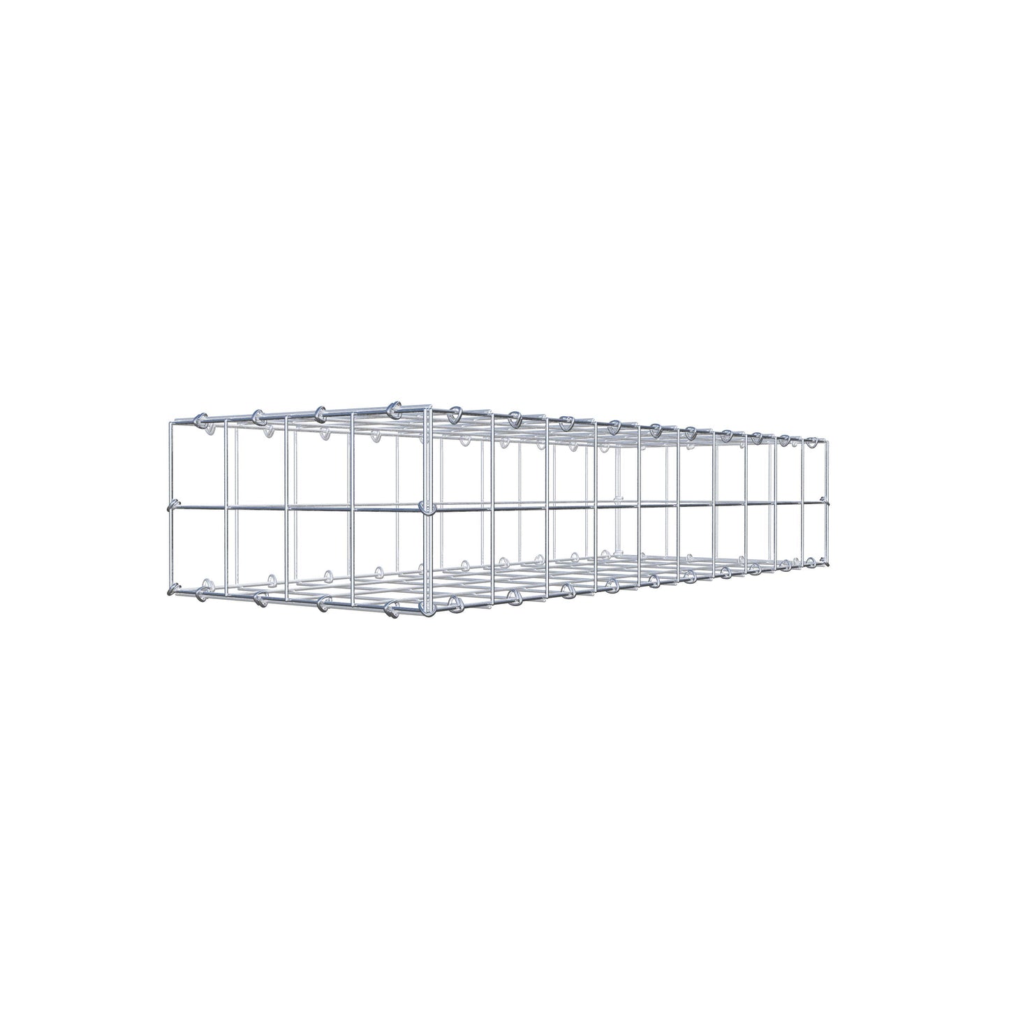 Gabião 100 cm x 20 cm x 40 cm (C x A x P), malhagem 10 cm x 10 cm, anel C