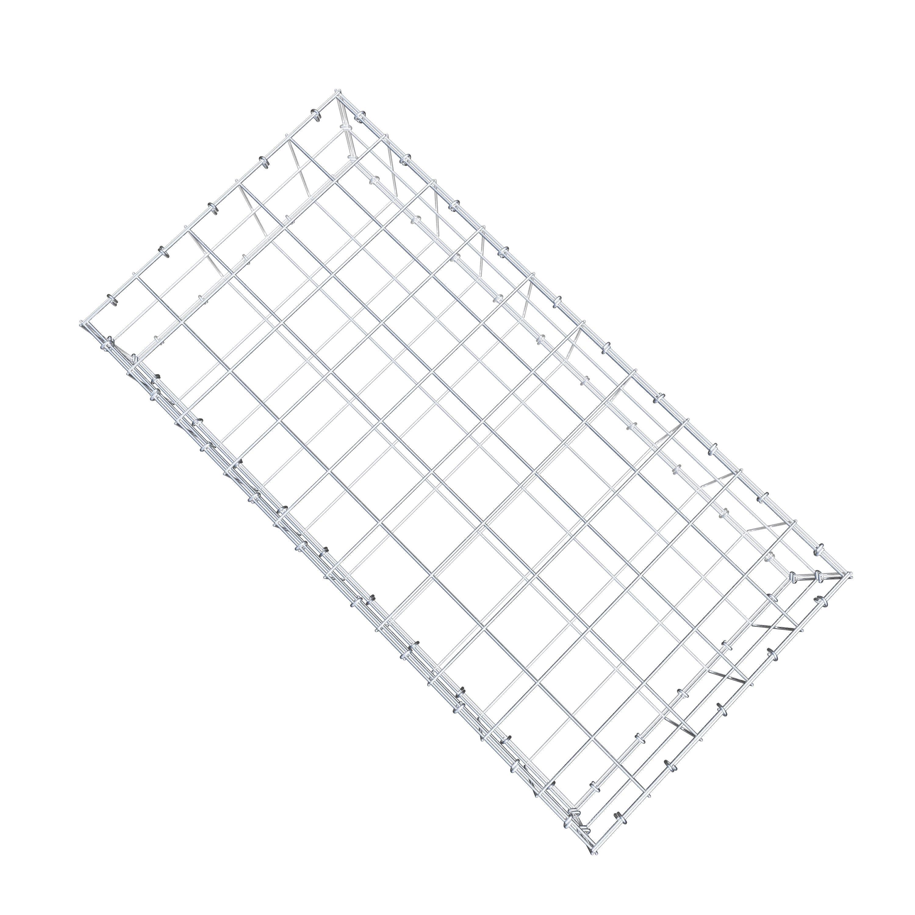 Gabion 100 cm x 20 cm x 50 cm (L x H x D), maskstorlek 10 cm x 10 cm, C-ring