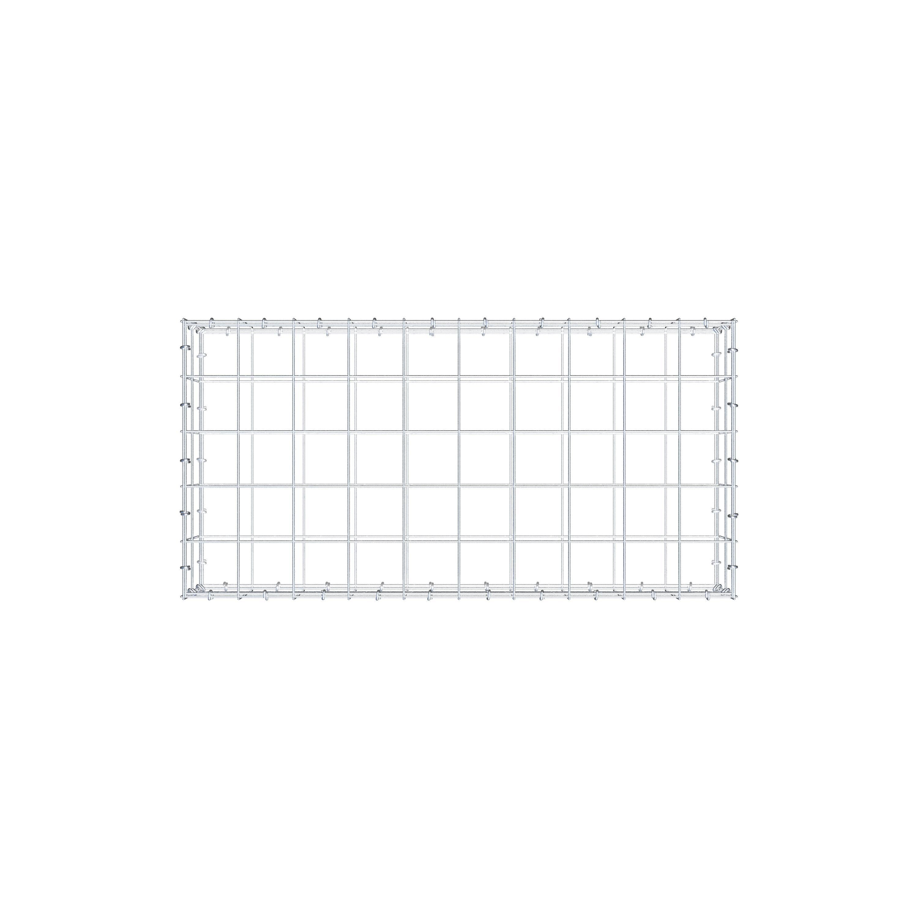 Gabion 100 cm x 20 cm x 50 cm (L x H x D), maskstorlek 10 cm x 10 cm, C-ring