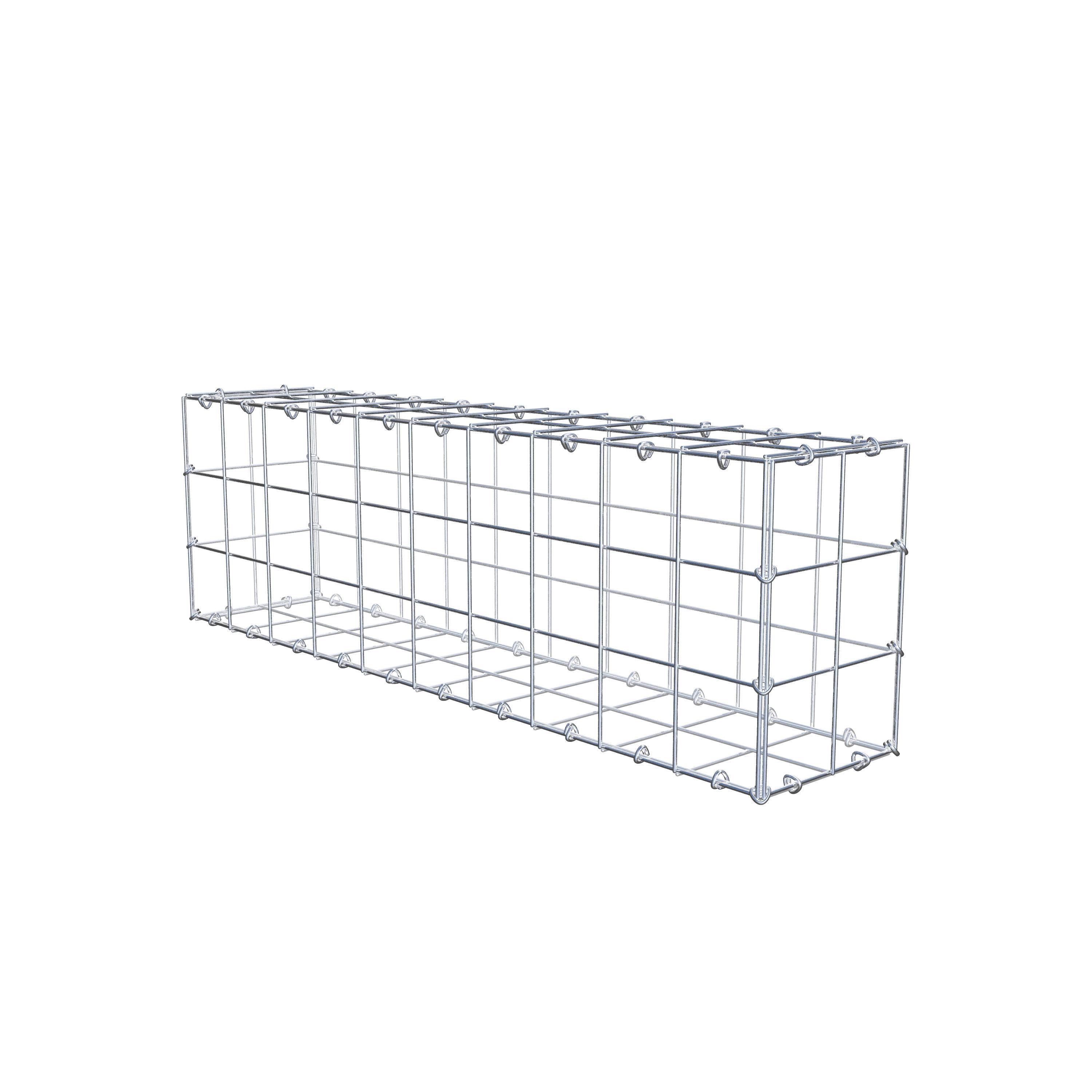 Gabion 100 cm x 30 cm x 20 cm (L x H x P), mailles 10 cm x 10 cm, anneau en C