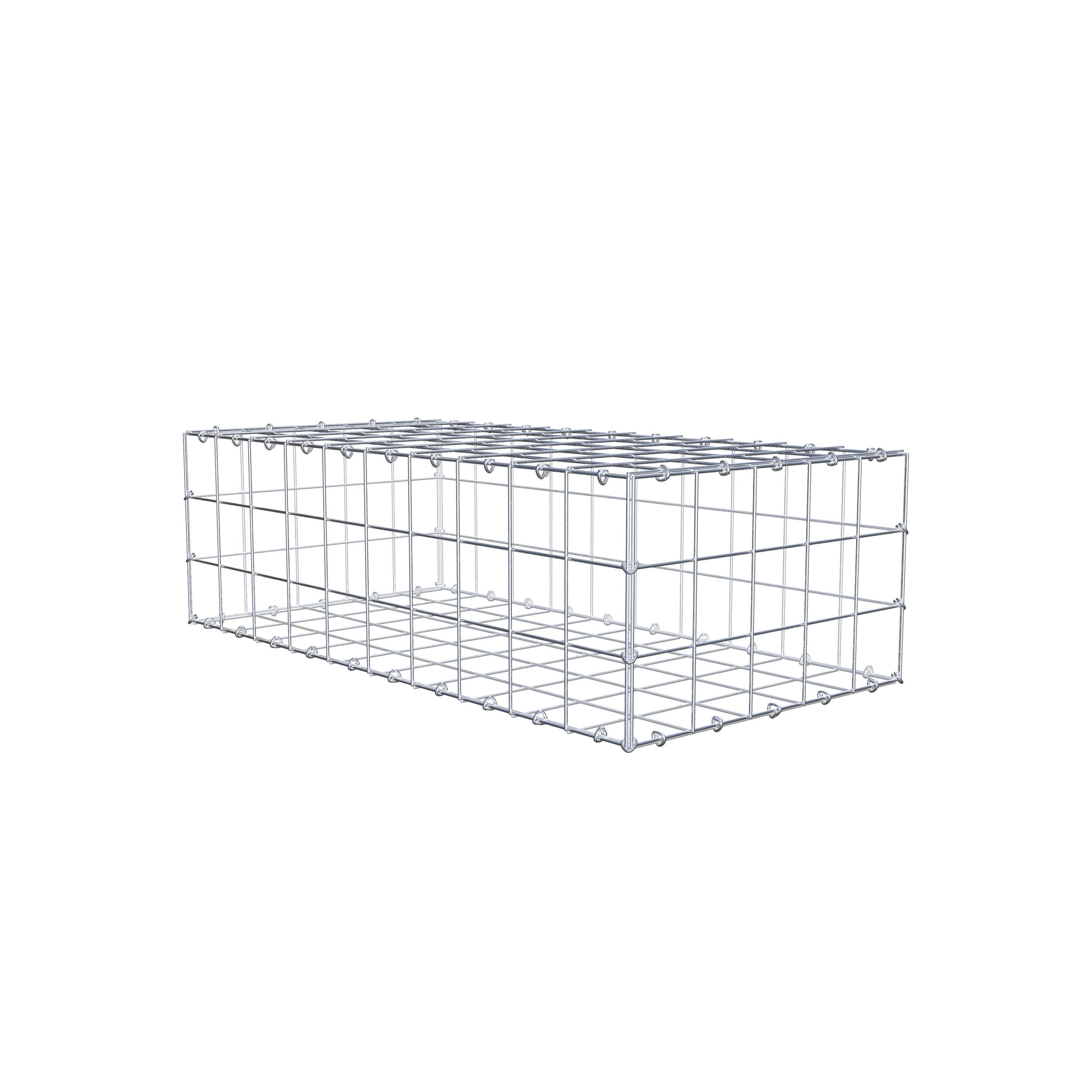 Gabion 100 cm x 30 cm x 50 cm (L x H x D), maskstorlek 10 cm x 10 cm, C-ring