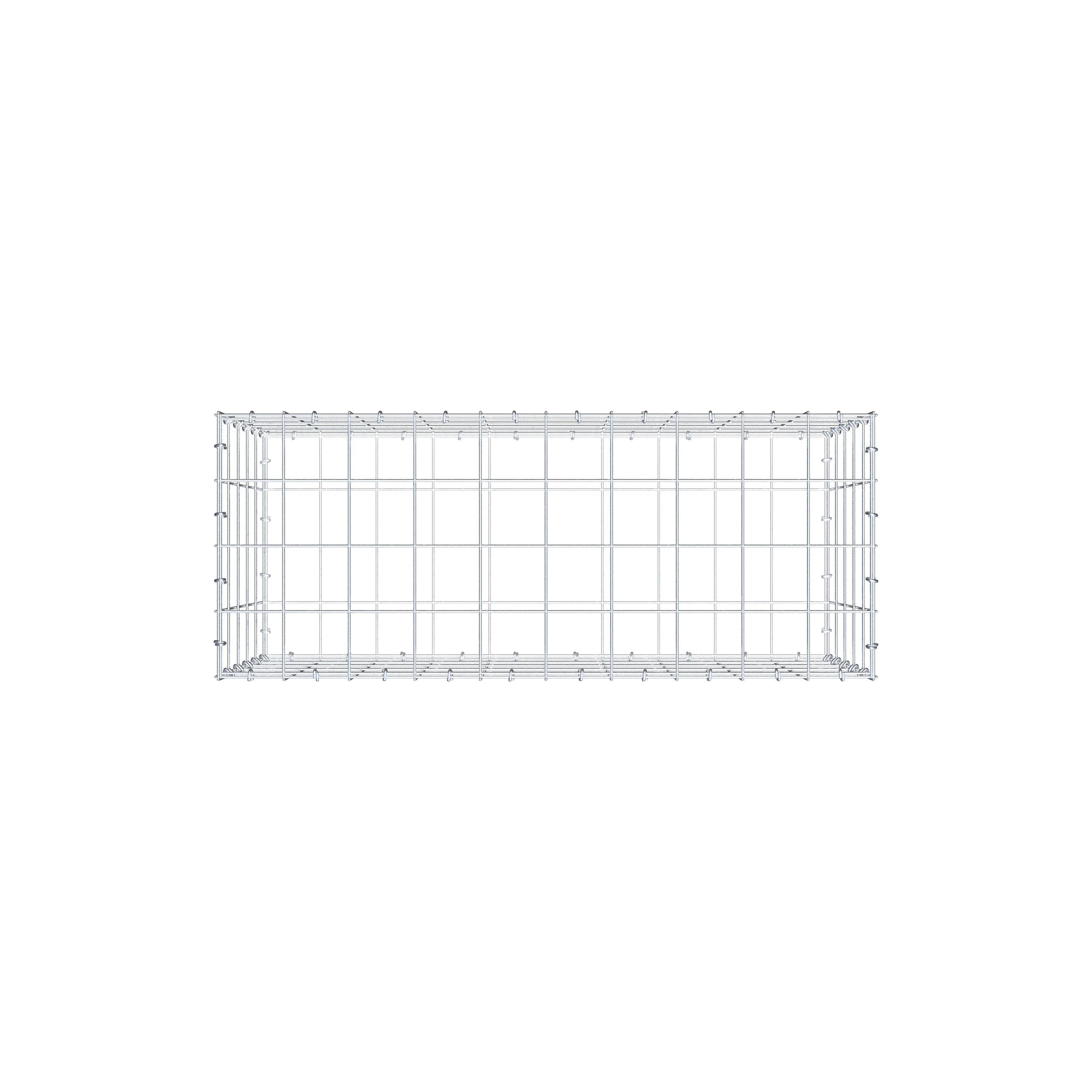 Gabion 100 cm x 50 cm x 40 cm (L x H x D), maskstorlek 10 cm x 10 cm, C-ring