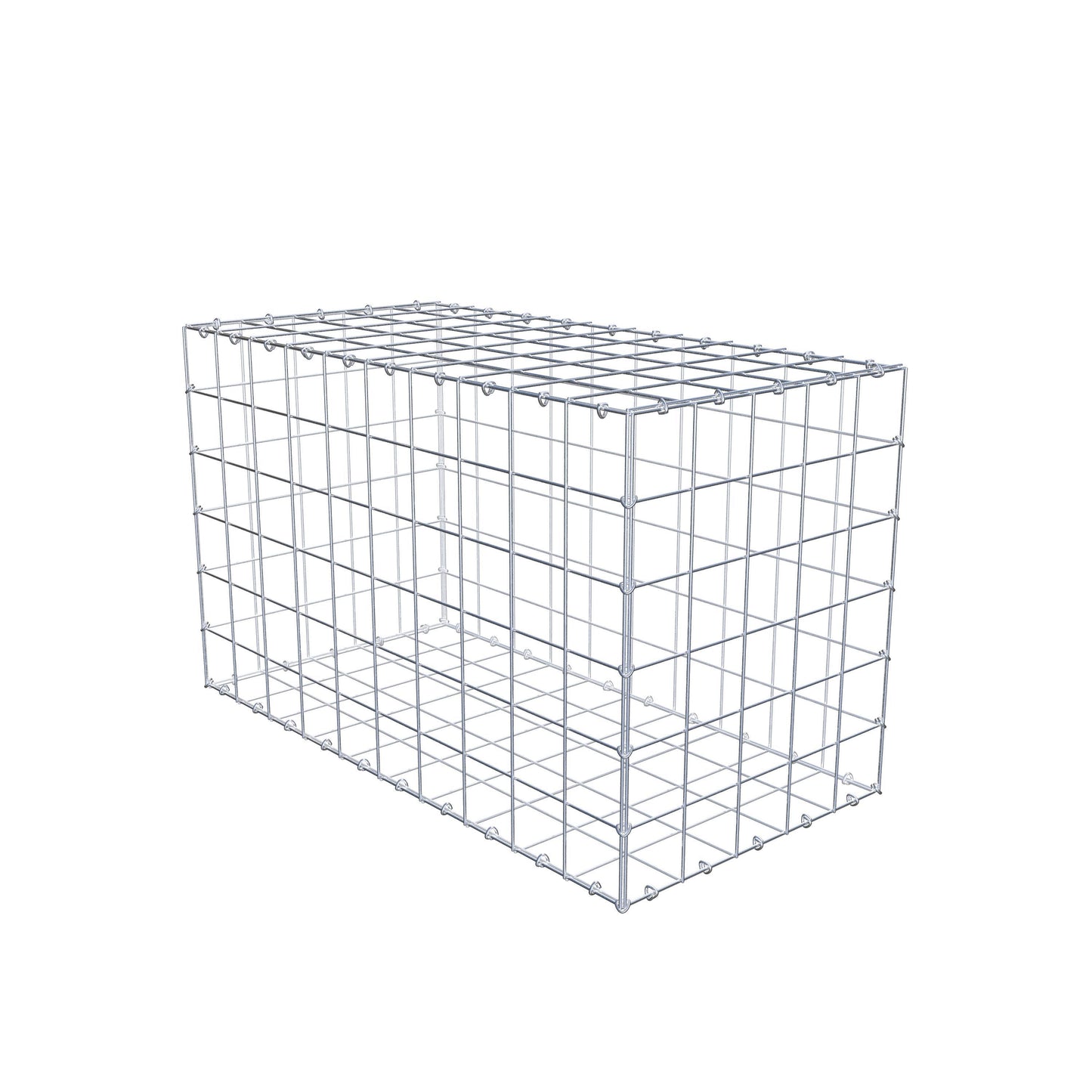Gabion 100 cm x 60 cm x 50 cm (L x H x D), mesh size 10 cm x 10 cm, C-ring