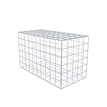 Gabion 100 cm x 60 cm x 50 cm (L x H x D), mesh size 10 cm x 10 cm, C-ring