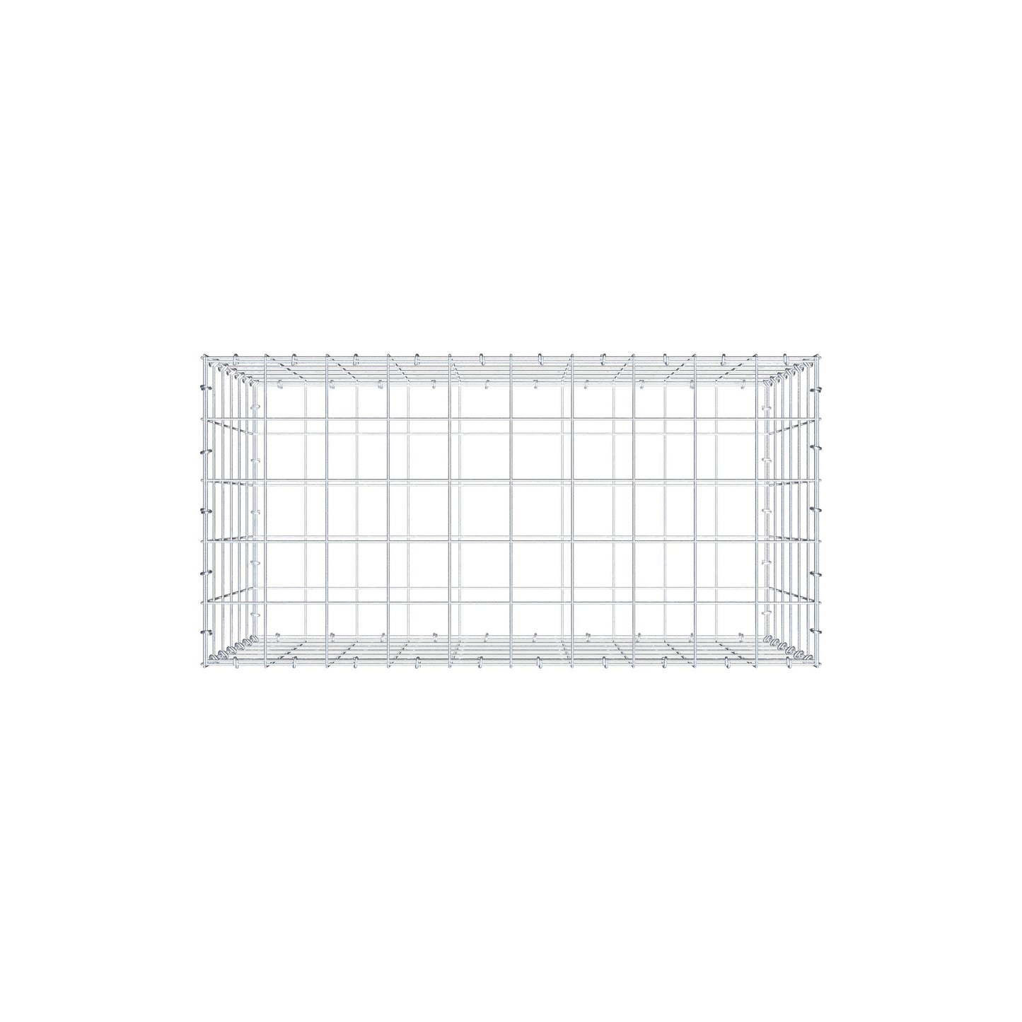 Gabion 100 cm x 60 cm x 50 cm (L x H x D), mesh size 10 cm x 10 cm, C-ring