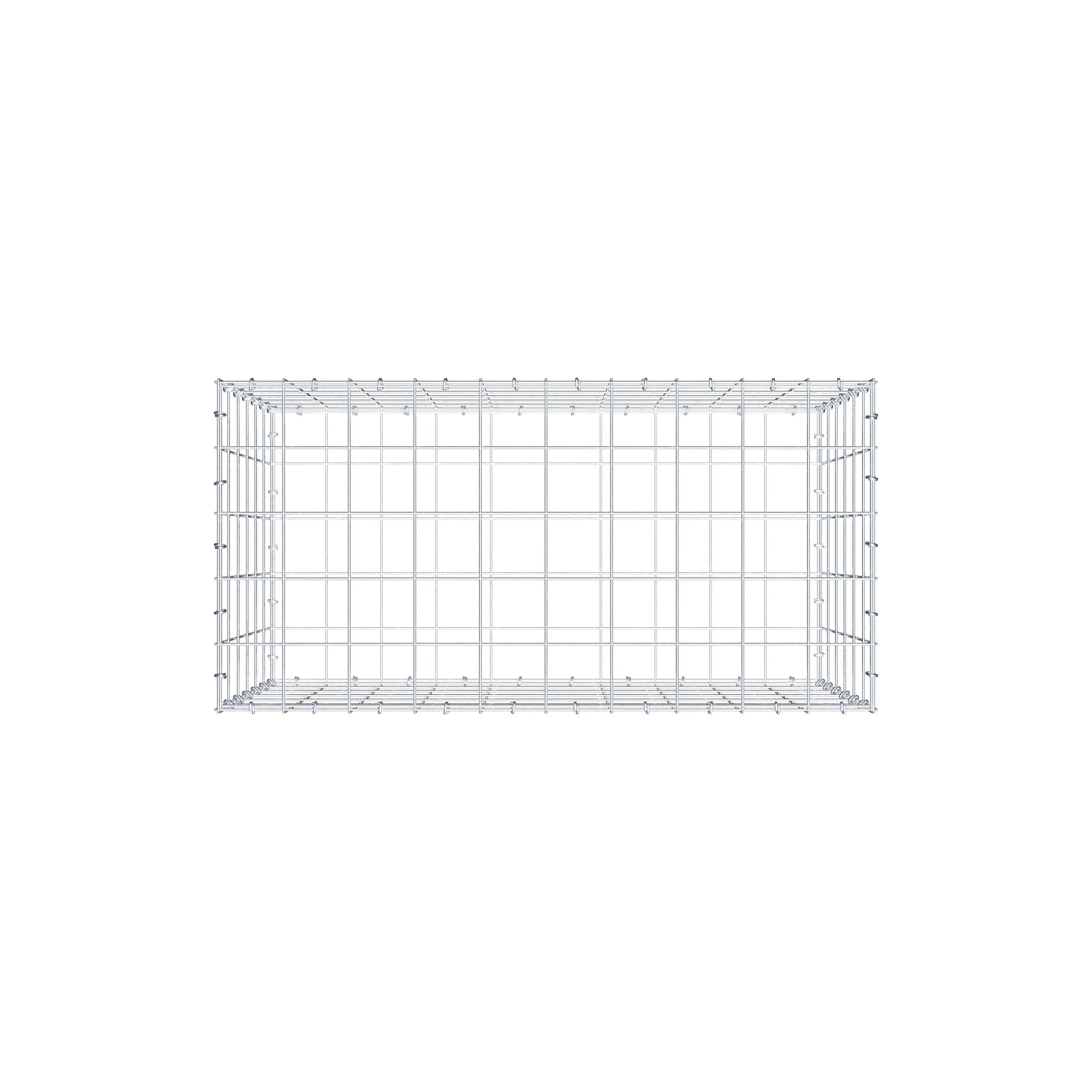 Gabion 100 cm x 60 cm x 50 cm (L x H x D), maskstorlek 10 cm x 10 cm, C-ring