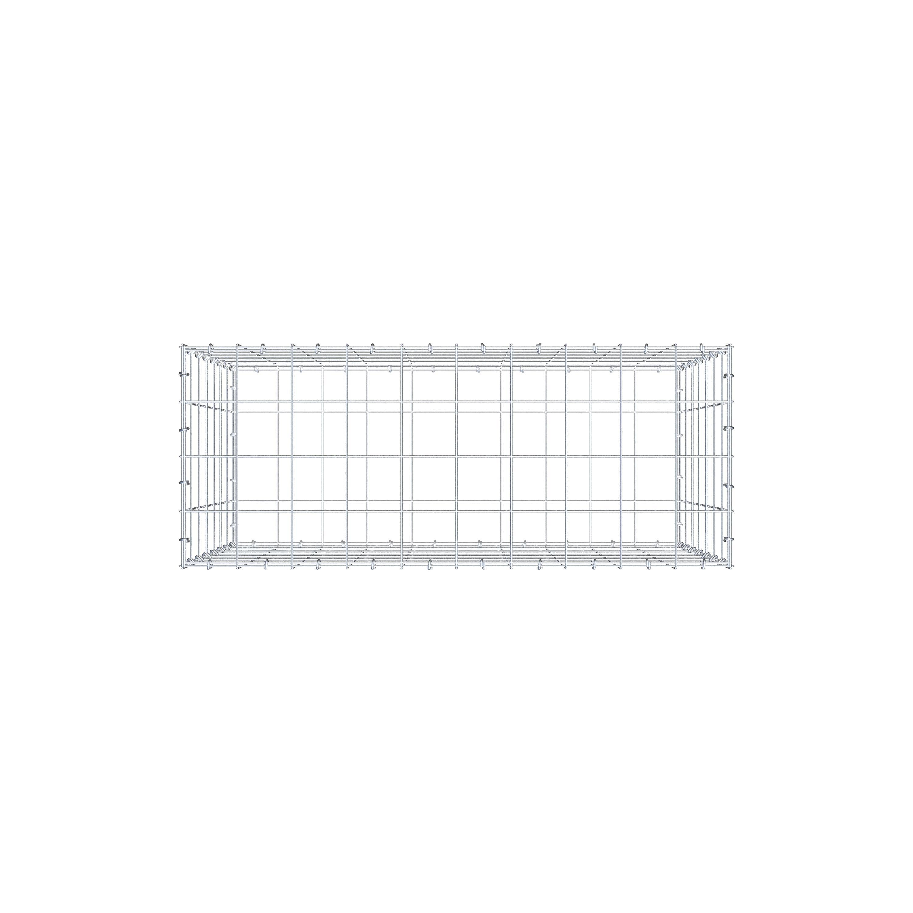 Gabion 100 cm x 70 cm x 40 cm (L x H x D), maskstorlek 10 cm x 10 cm, C-ring