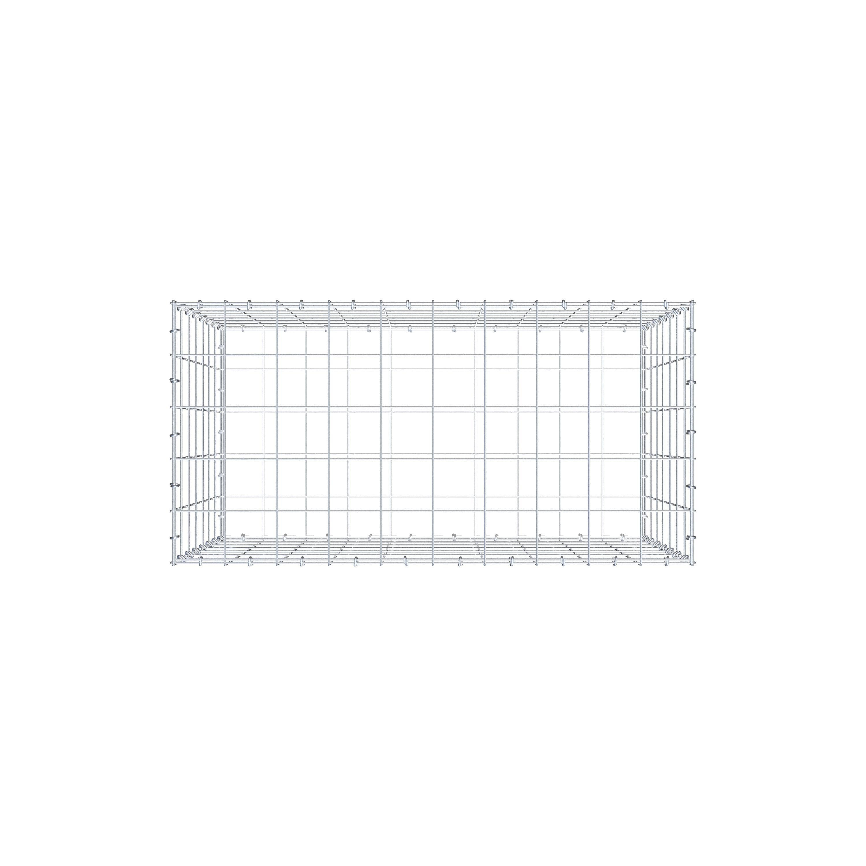 Gabion 100 cm x 70 cm x 50 cm (L x H x D), maskstorlek 10 cm x 10 cm, C-ring