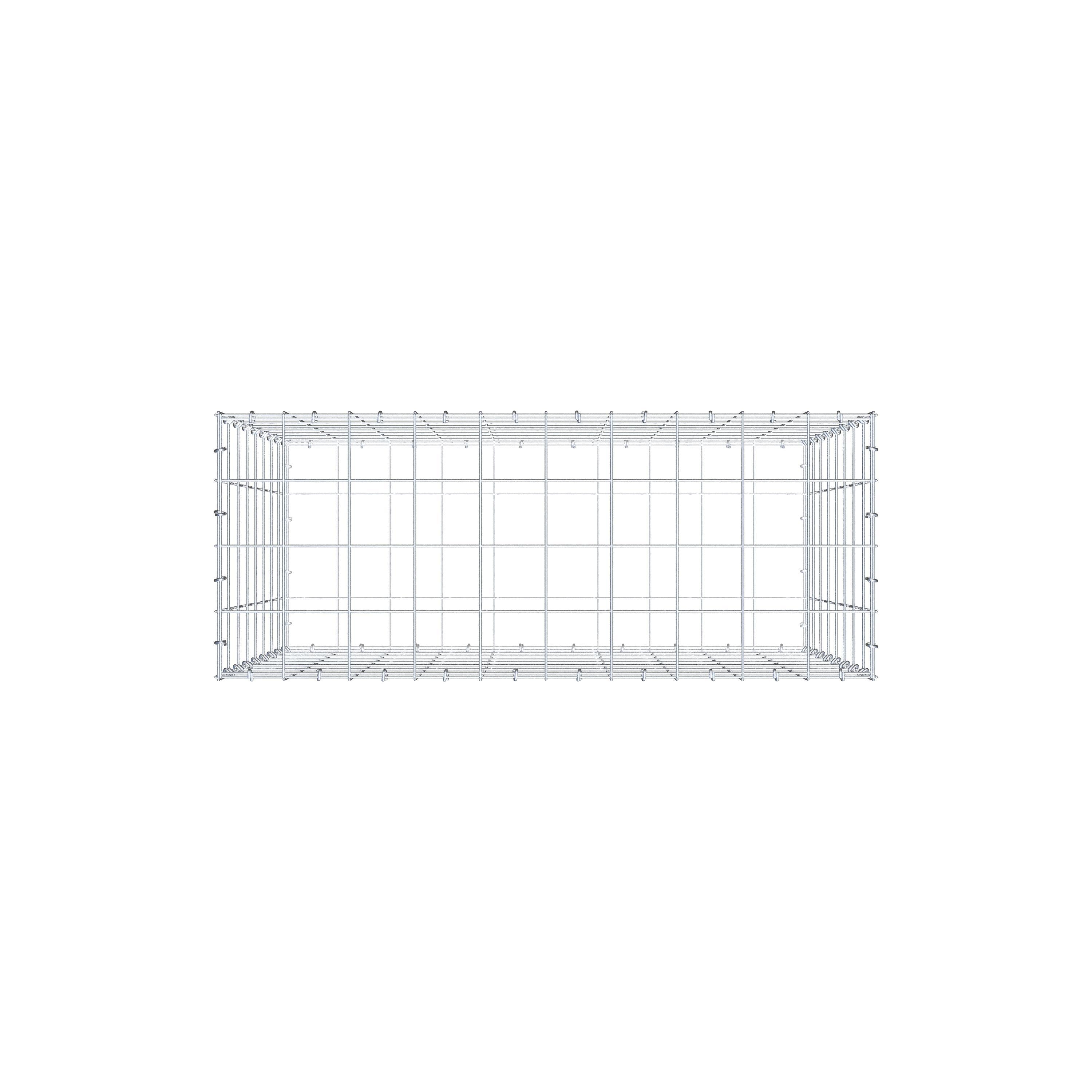 Gabion 100 cm x 80 cm x 40 cm (L x H x D), maskstorlek 10 cm x 10 cm, C-ring