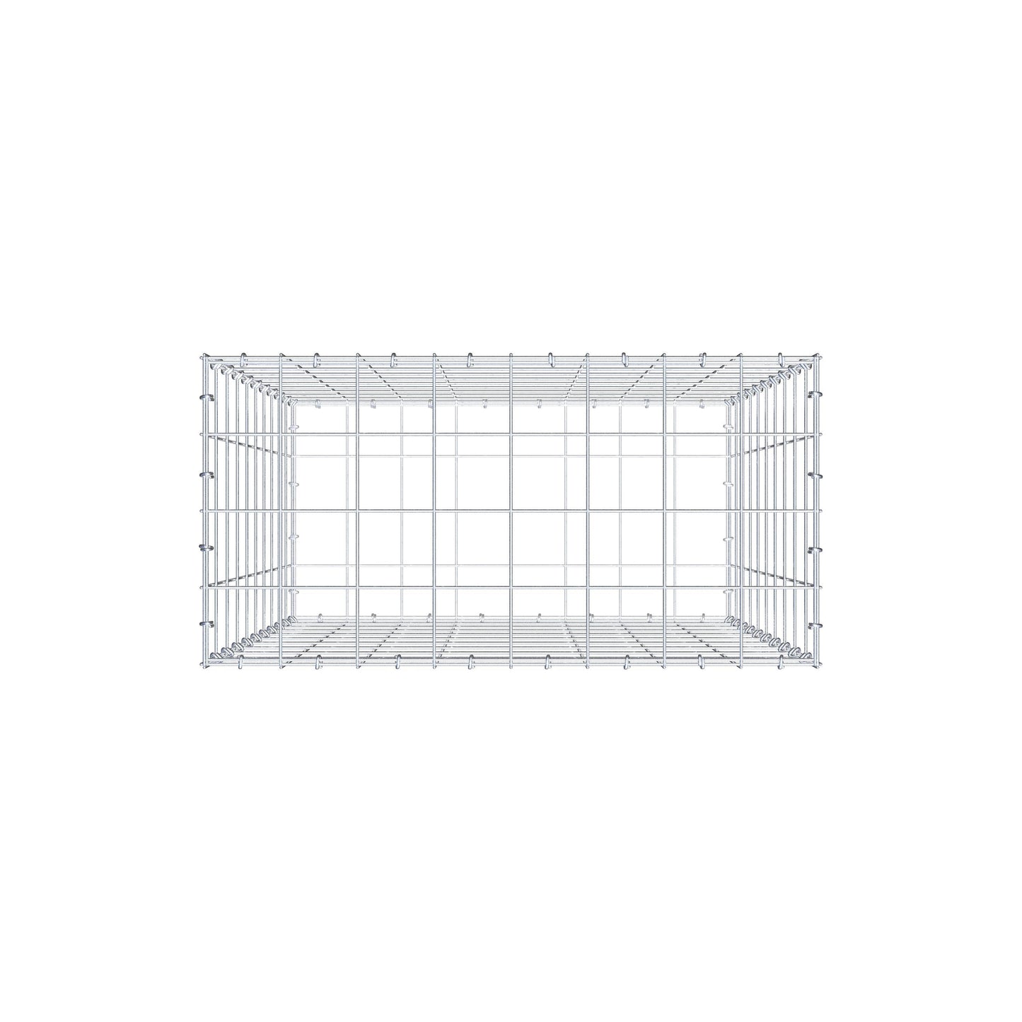 Gabion 100 cm x 80 cm x 40 cm (L x H x D), maskstorlek 10 cm x 10 cm, C-ring