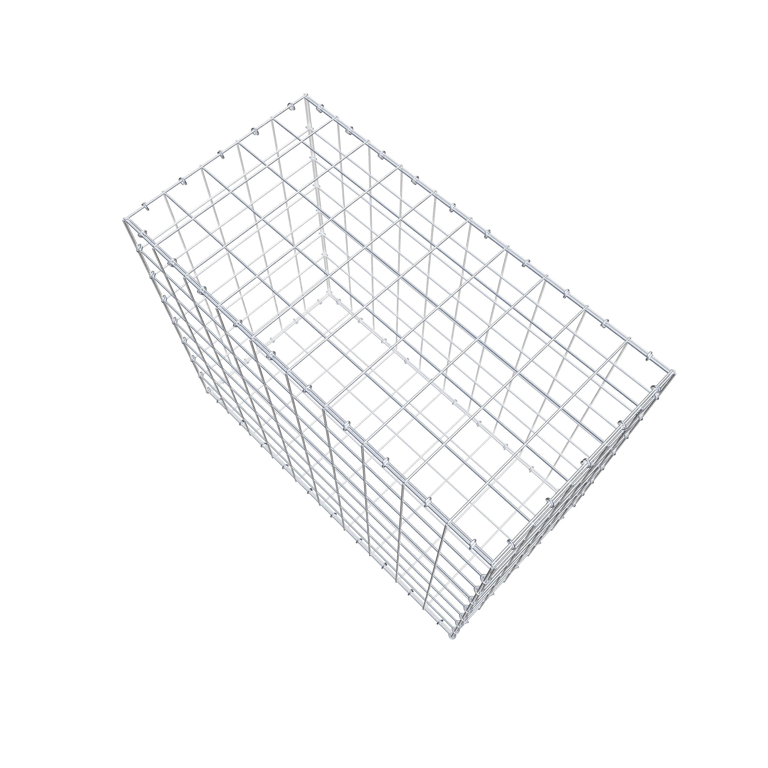 Gabion 100 cm x 80 cm x 50 cm (L x H x D), maskstorlek 10 cm x 10 cm, C-ring