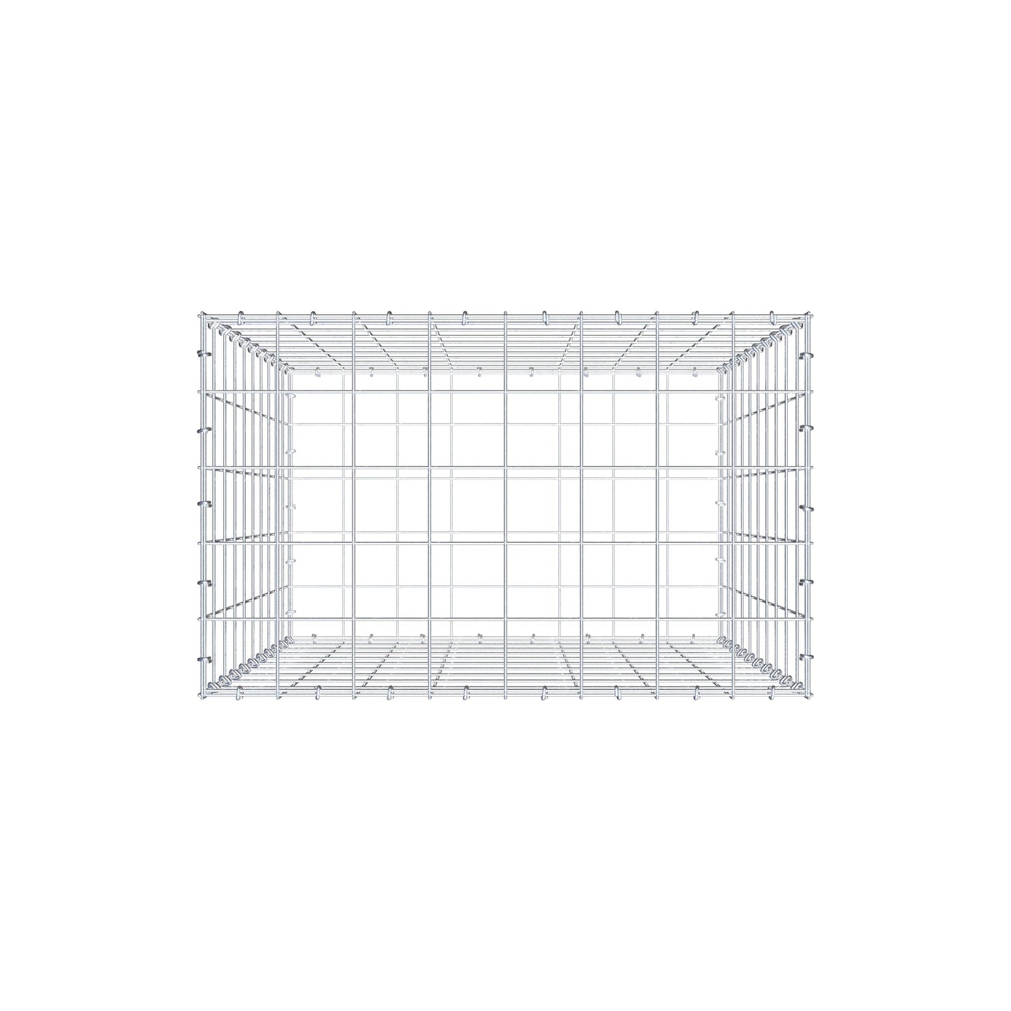 Gabion 100 cm x 80 cm x 50 cm (L x H x D), mesh size 10 cm x 10 cm, C-ring