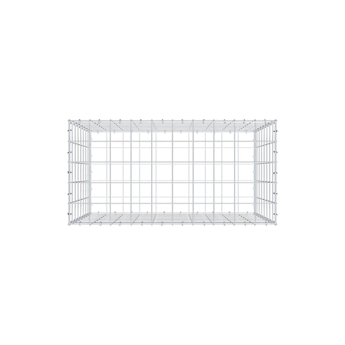 Gabion 100 cm x 80 cm x 50 cm (L x H x D), mesh size 10 cm x 10 cm, C-ring