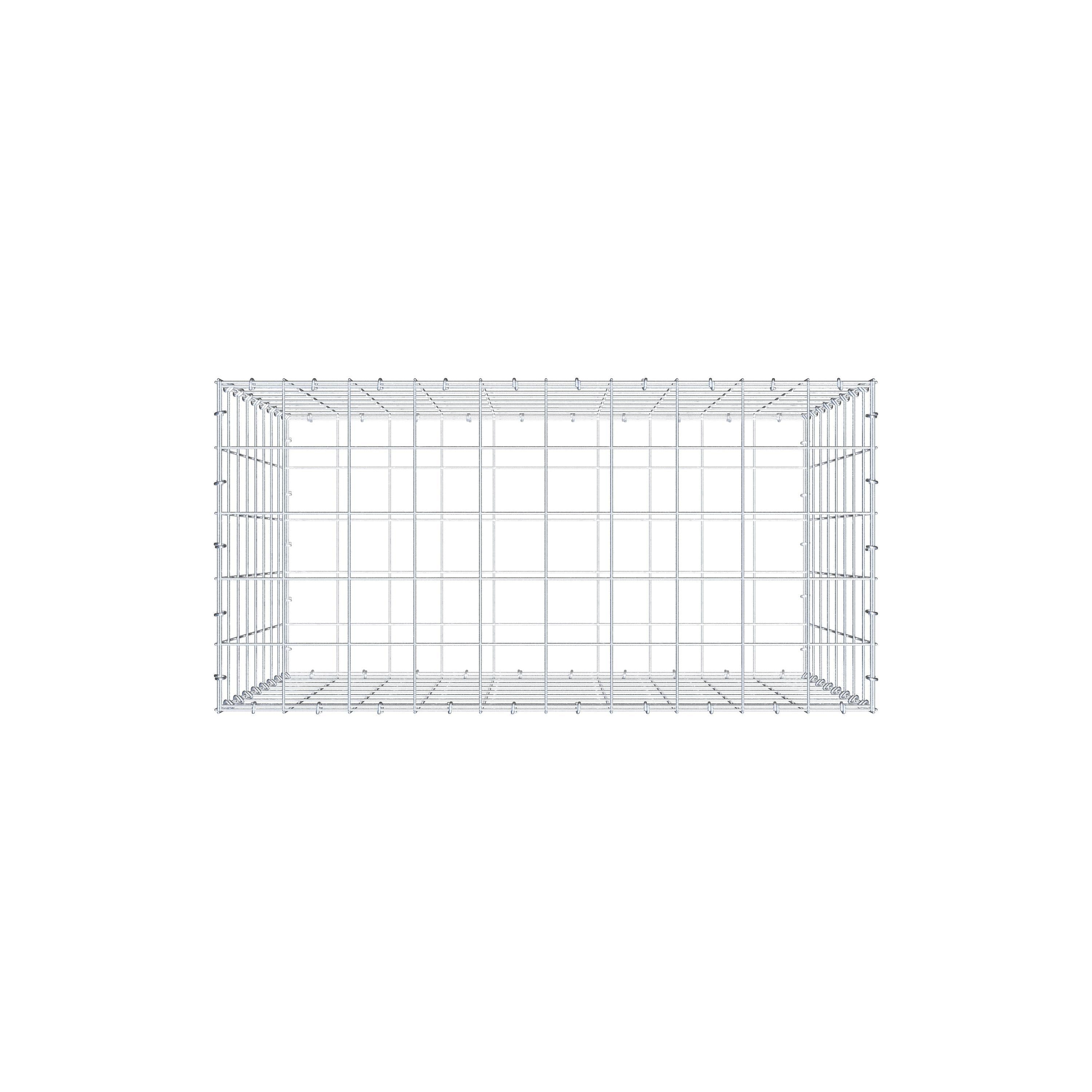 Gabion 100 cm x 80 cm x 50 cm (L x H x D), maskstorlek 10 cm x 10 cm, C-ring